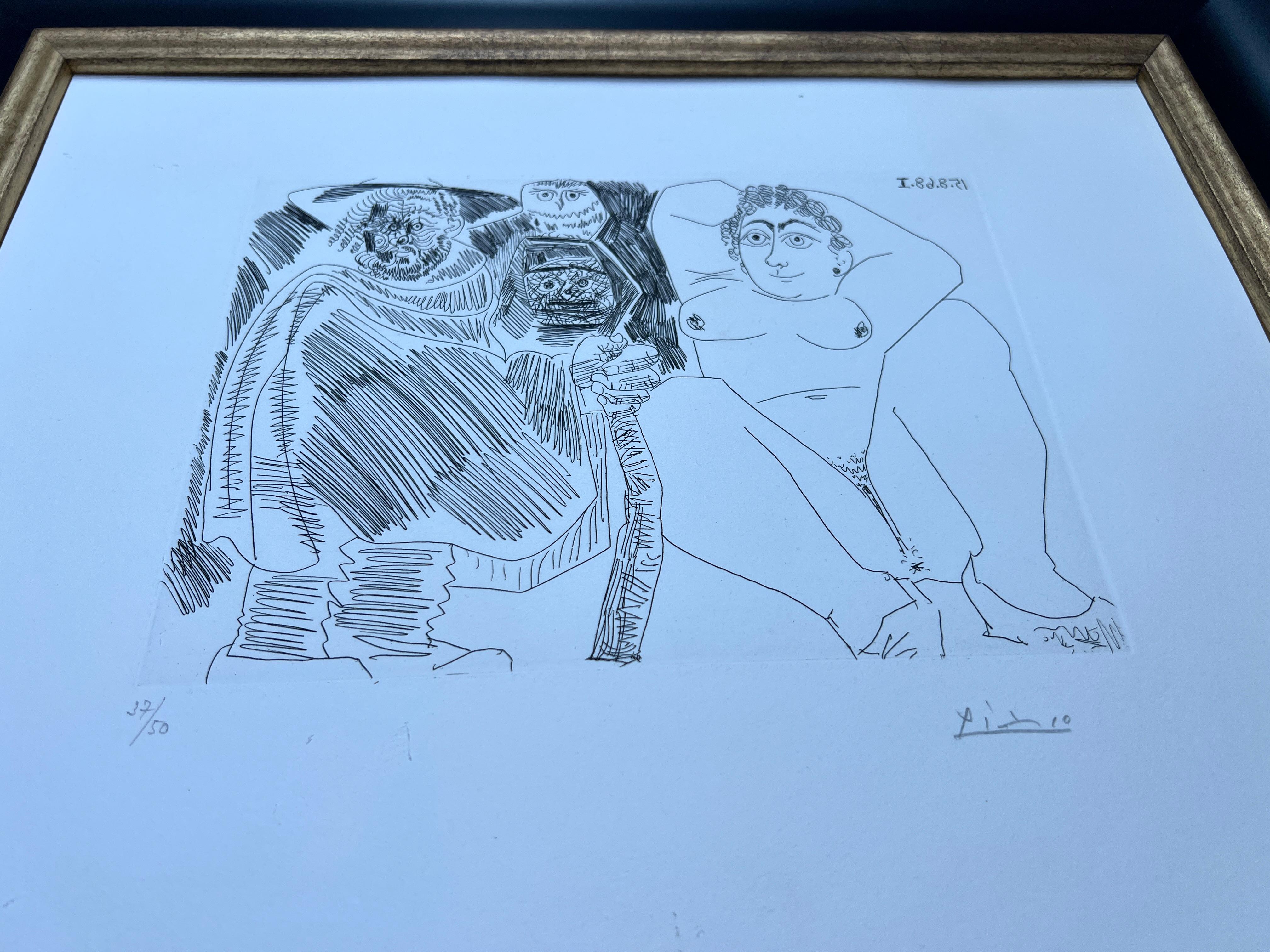 Pablo Picasso ( 1881 – 1973 ) – hand-signed etching on wove paper – 1968 For Sale 4
