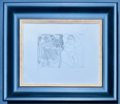 Pablo Picasso ( 1881 - 1973 ) - acquaforte firmata a mano su carta intelata - 1968