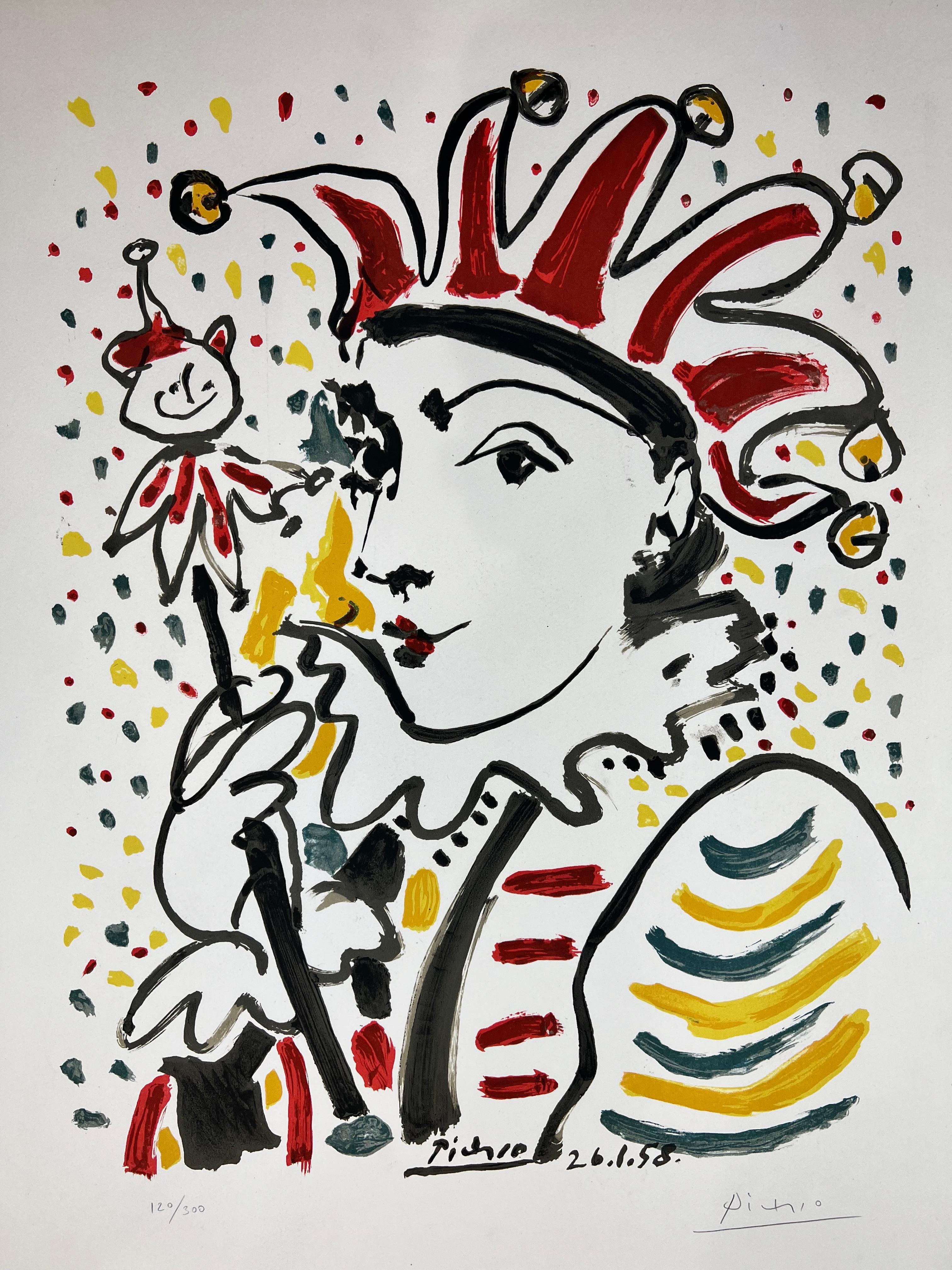 Pablo Picasso ( 1881 - 1973  ) - La Folie - Litografía en color firmada a mano - 1958 1