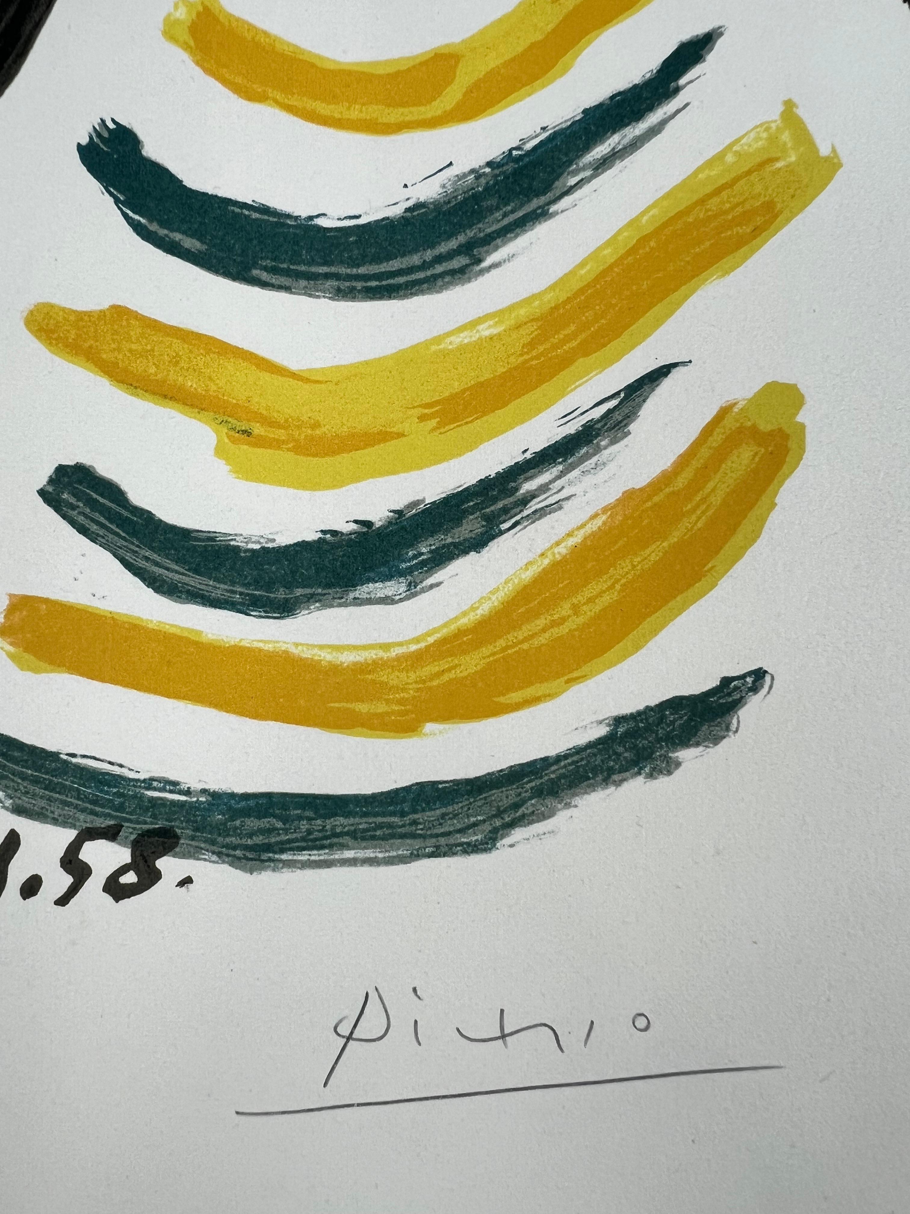 Pablo Picasso ( 1881 - 1973  ) - La Folie - Litografía en color firmada a mano - 1958 3