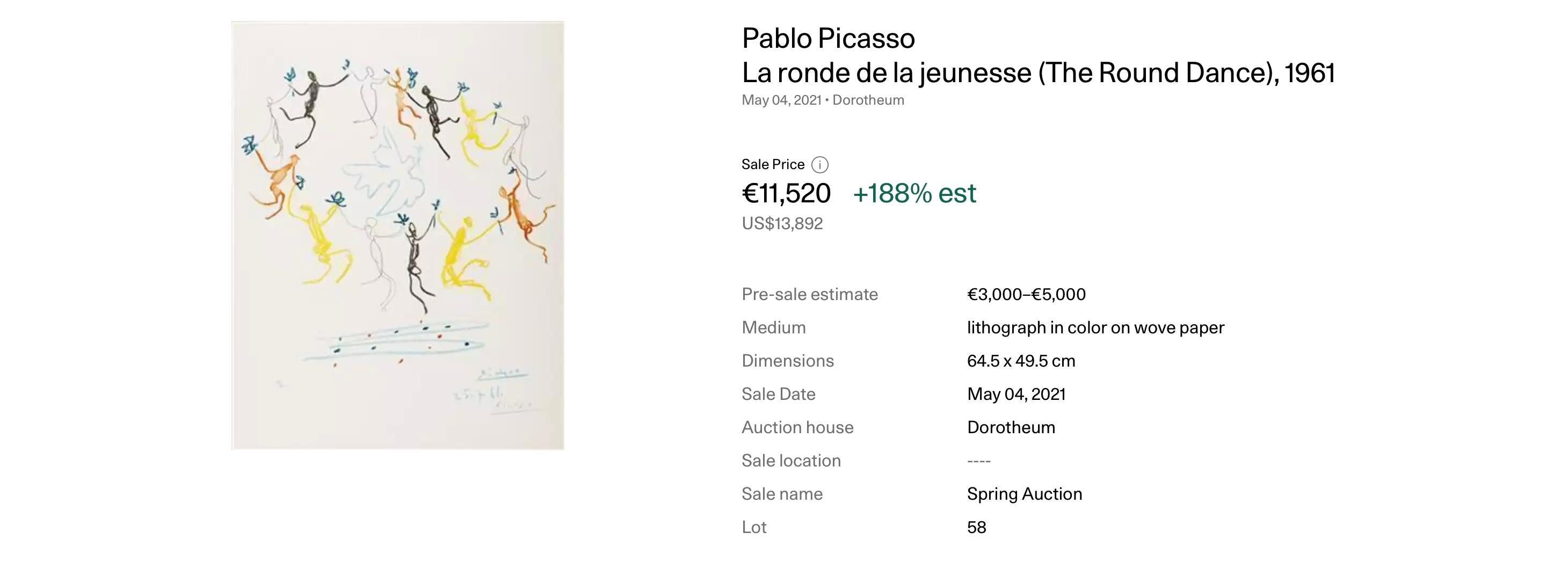 Pablo Picasso ( 1881 – 1973 ) – hand-signed color lithograph on Arches – 1961 3