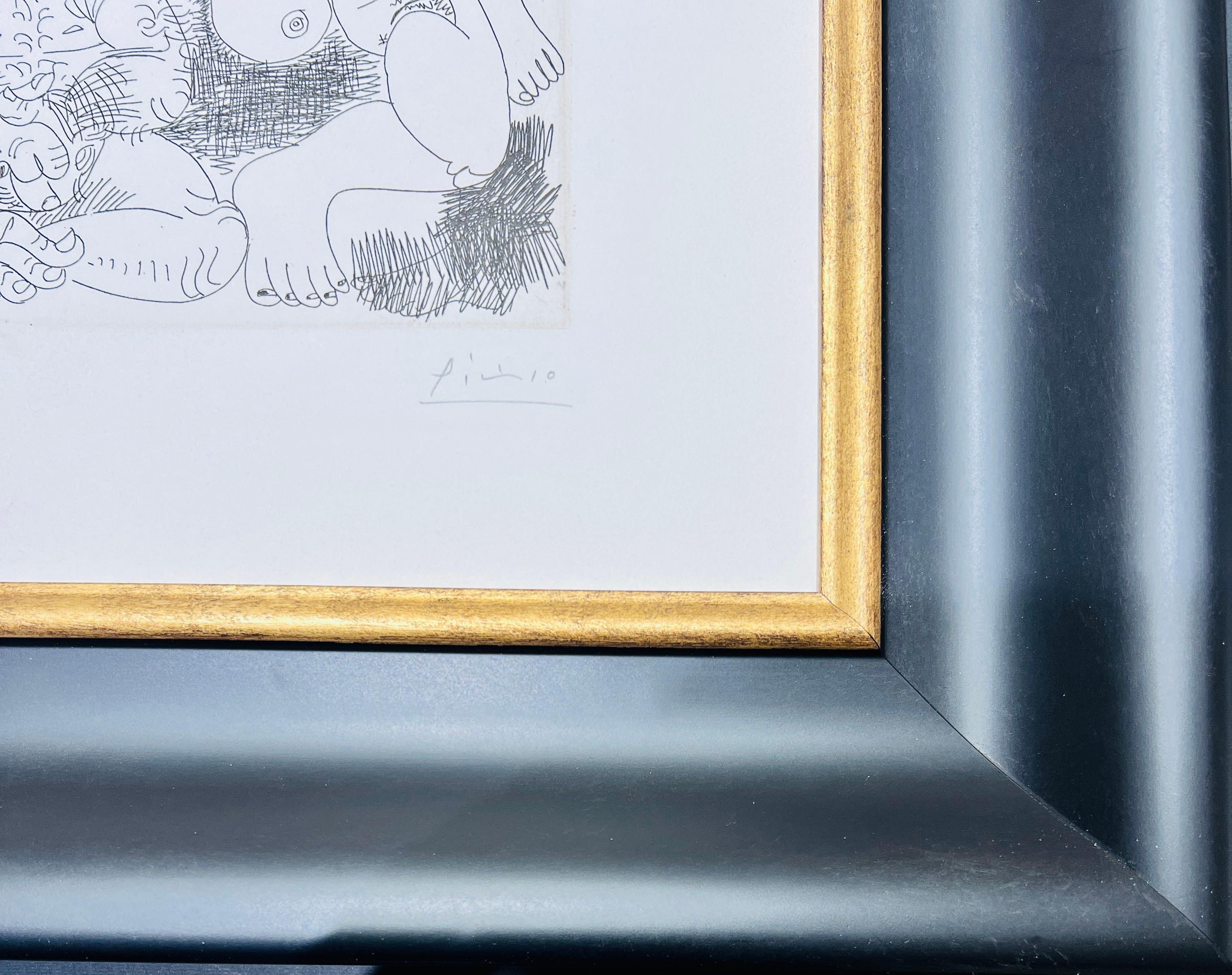 Pablo Picasso ( 1881 - 1973 ) - grabado firmado a mano sobre papel BFK Rives - 1968 3