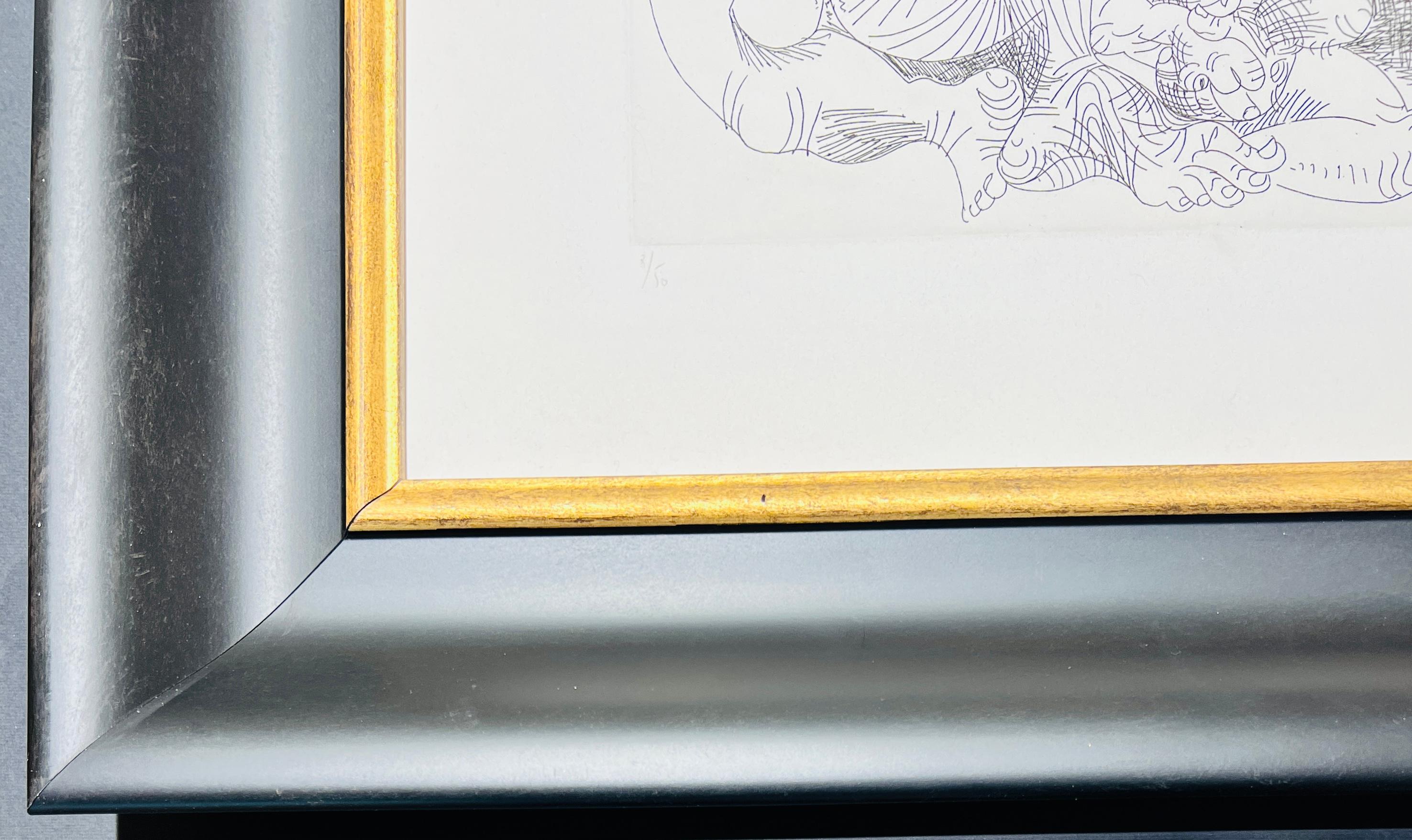 Pablo Picasso ( 1881 - 1973 ) - grabado firmado a mano sobre papel BFK Rives - 1968 4