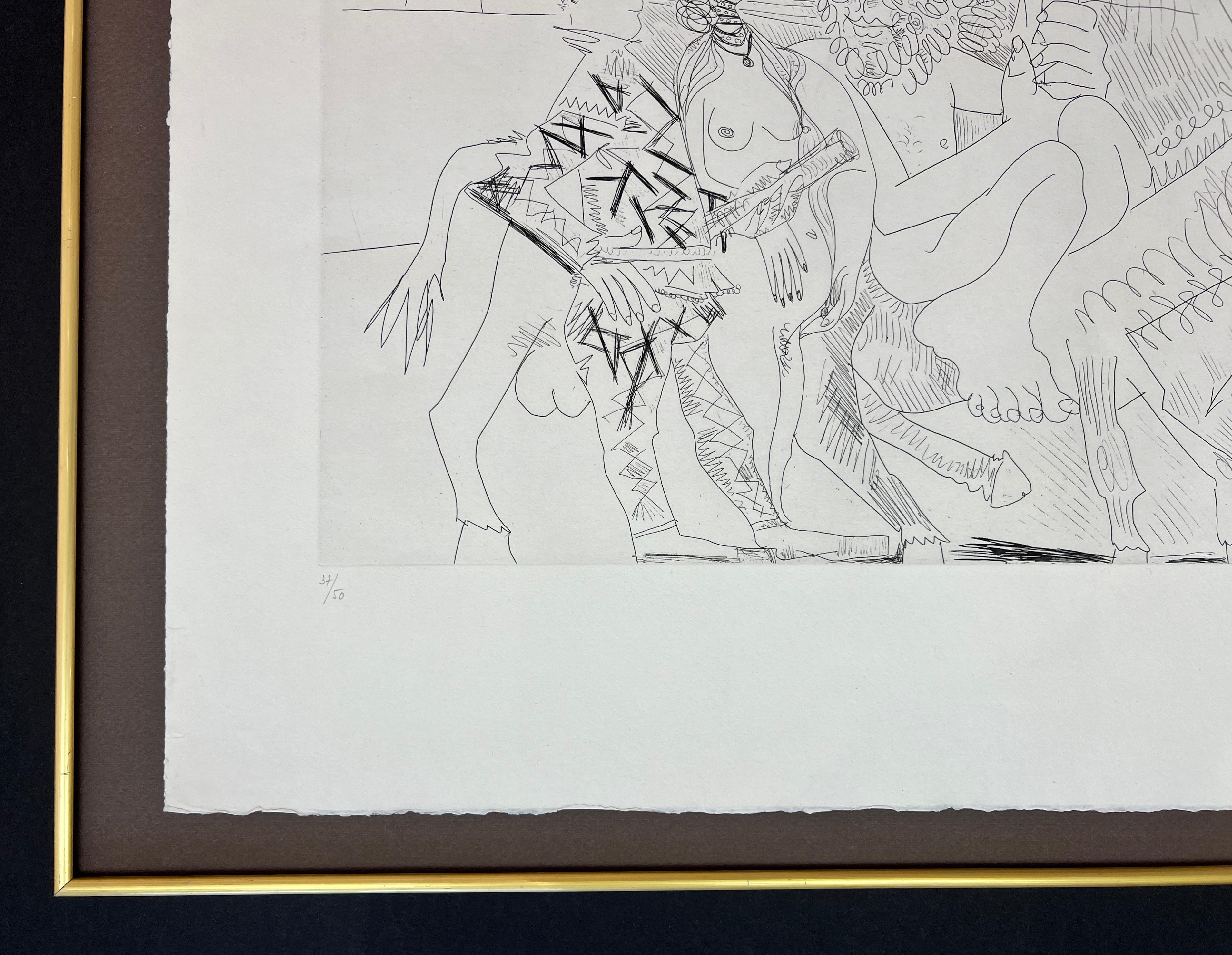 Pablo Picasso ( 1881 - 1973 ) - acquaforte firmata a mano su carta Rives - 1968 3