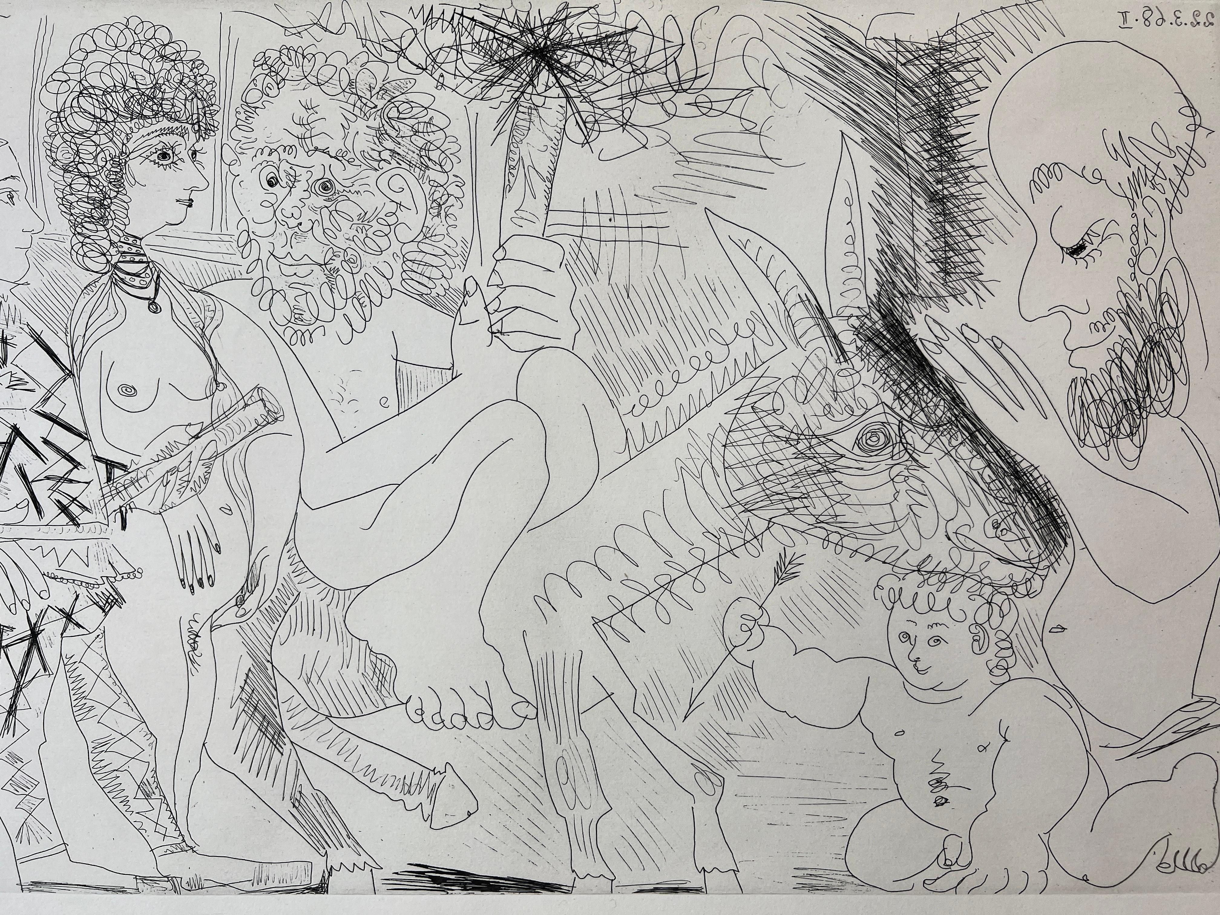 Pablo Picasso ( 1881 - 1973 ) - acquaforte firmata a mano su carta Rives - 1968 5