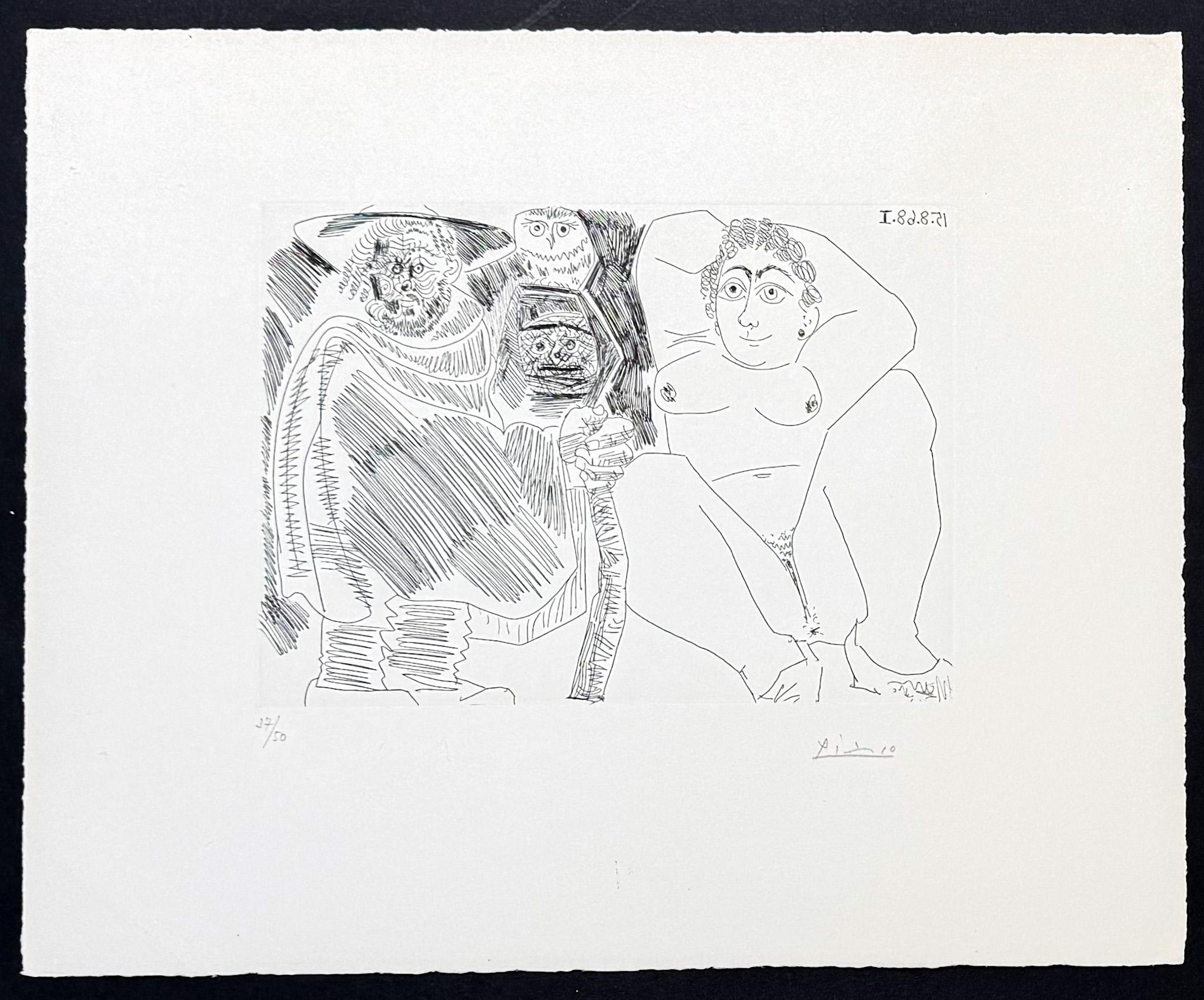 Pablo Picasso ( 1881 – 1973 ) – hand-signed etching on wove paper – 1968 For Sale 2