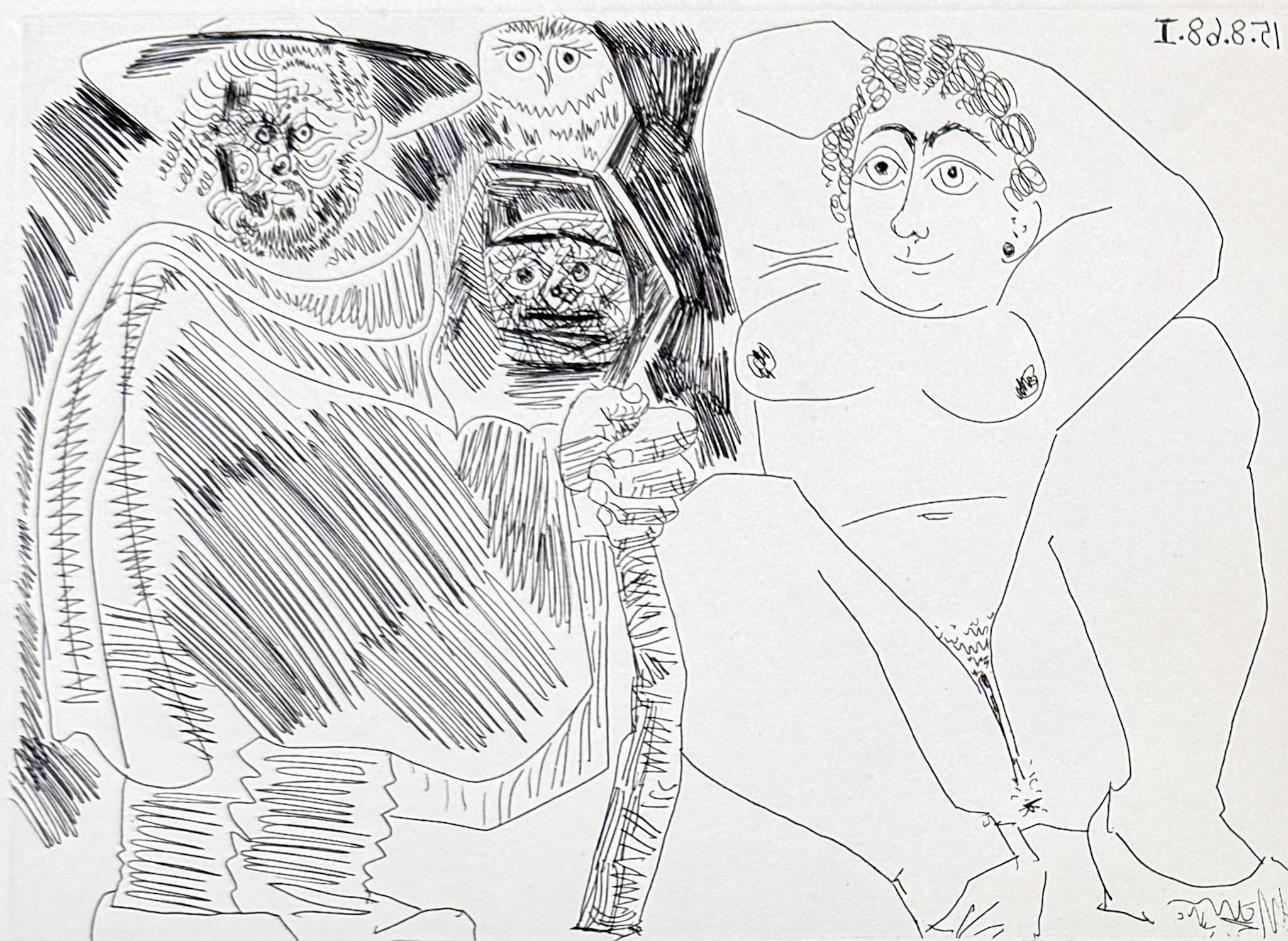 Pablo Picasso ( 1881 – 1973 ) – hand-signed etching on wove paper – 1968 For Sale 3