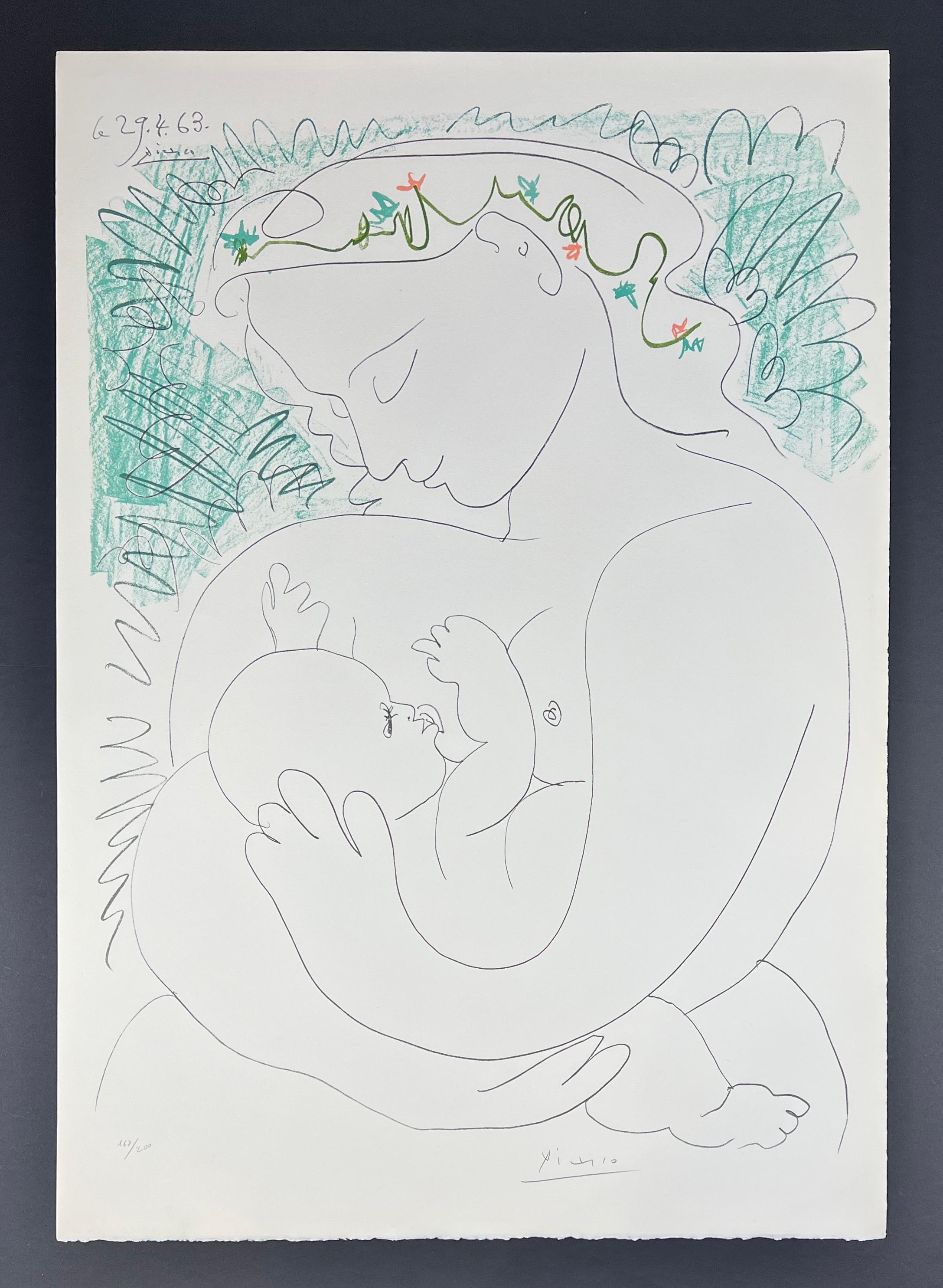 Pablo Picasso ( 1881 - 1973 ) - lithographie signée sur Arches - 1963
