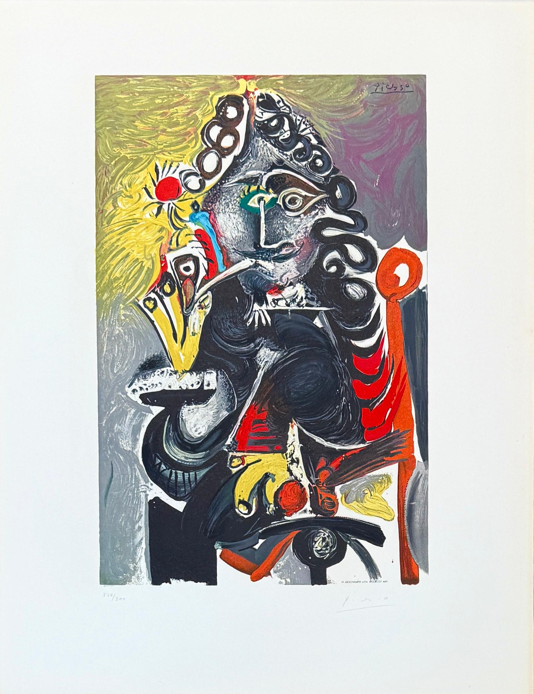 Pablo Picasso (1881-1973) - Le Cavalier - Farblithographie auf Arches-Papier - 1968 im Angebot 1