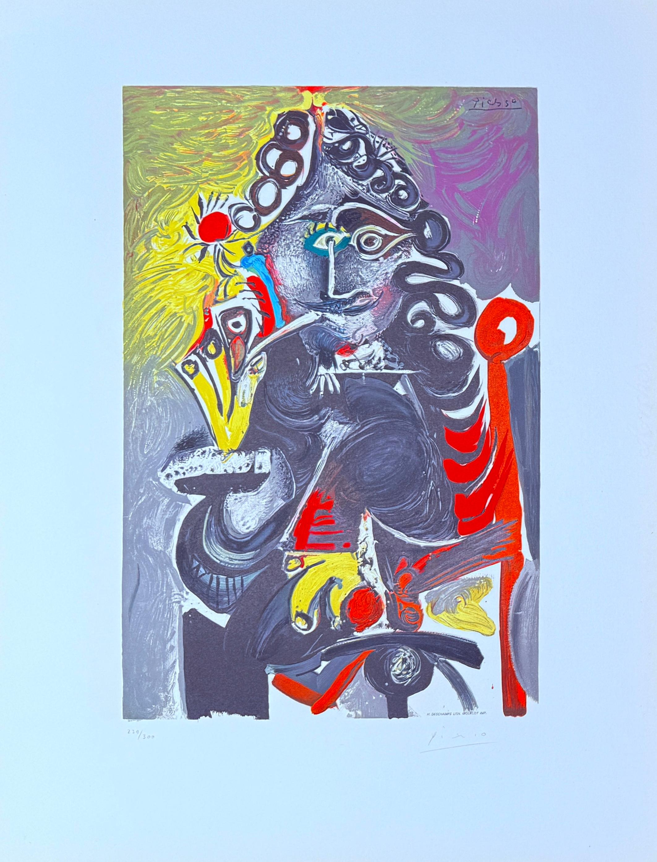 Pablo Picasso (1881–1973) - Le Cavalier -Color lithograph on Arches paper - 1968 For Sale 2
