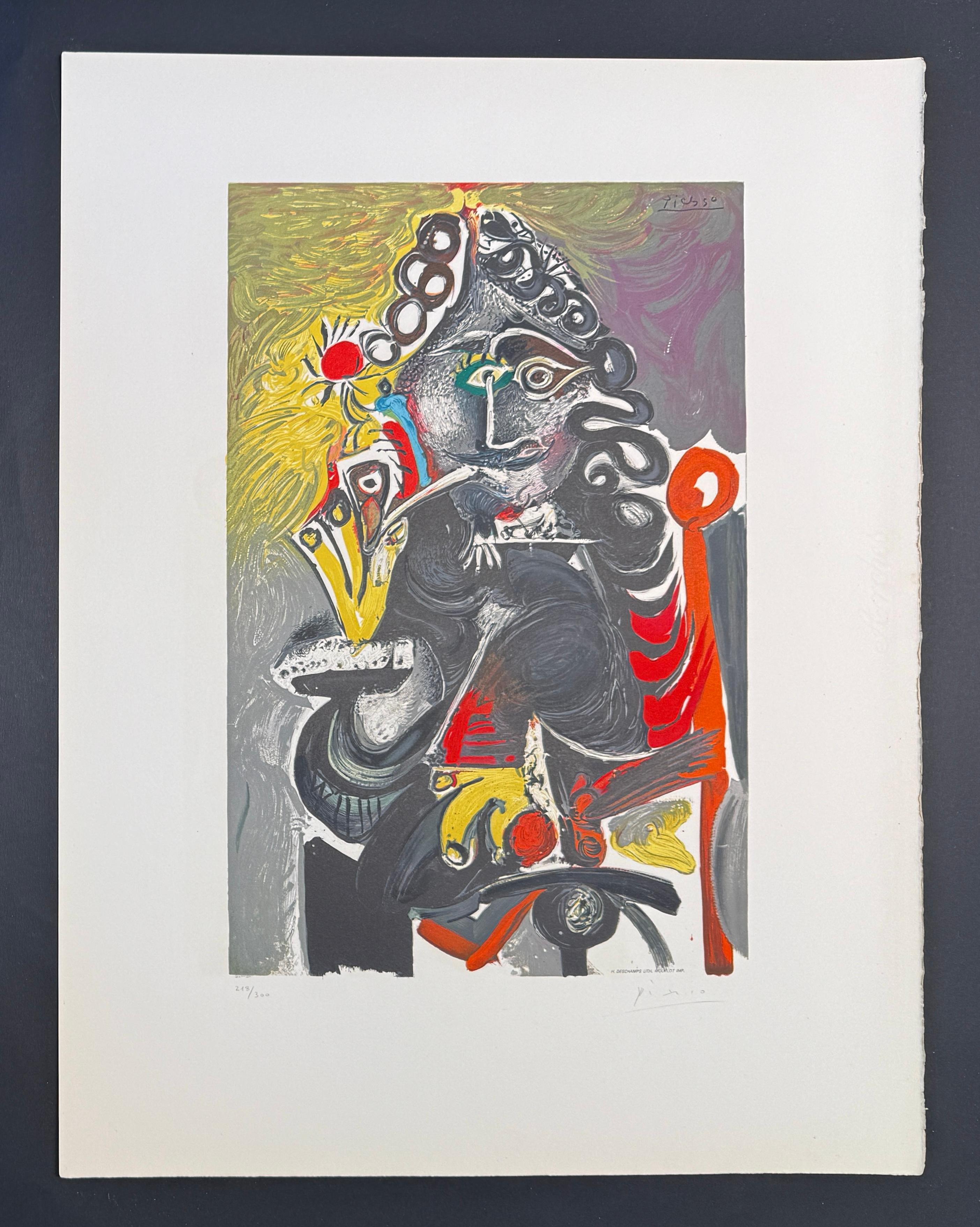 Pablo Picasso (1881-1973) - Le Cavalier - Lithographie en couleurs sur papier Arches en vente 1