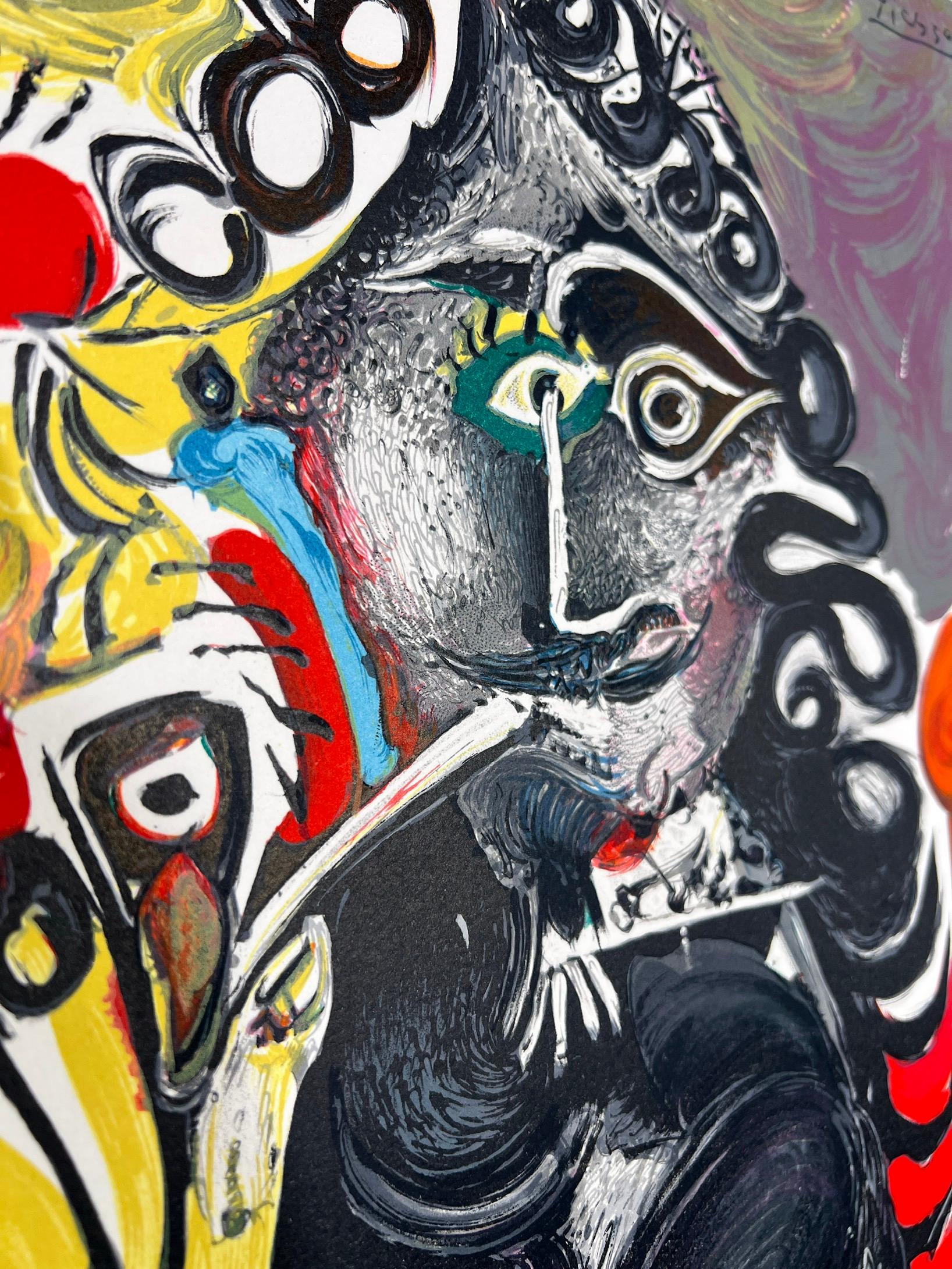 Pablo Picasso (1881–1973) - Le Cavalier - Color lithograph on Arches paper For Sale 3
