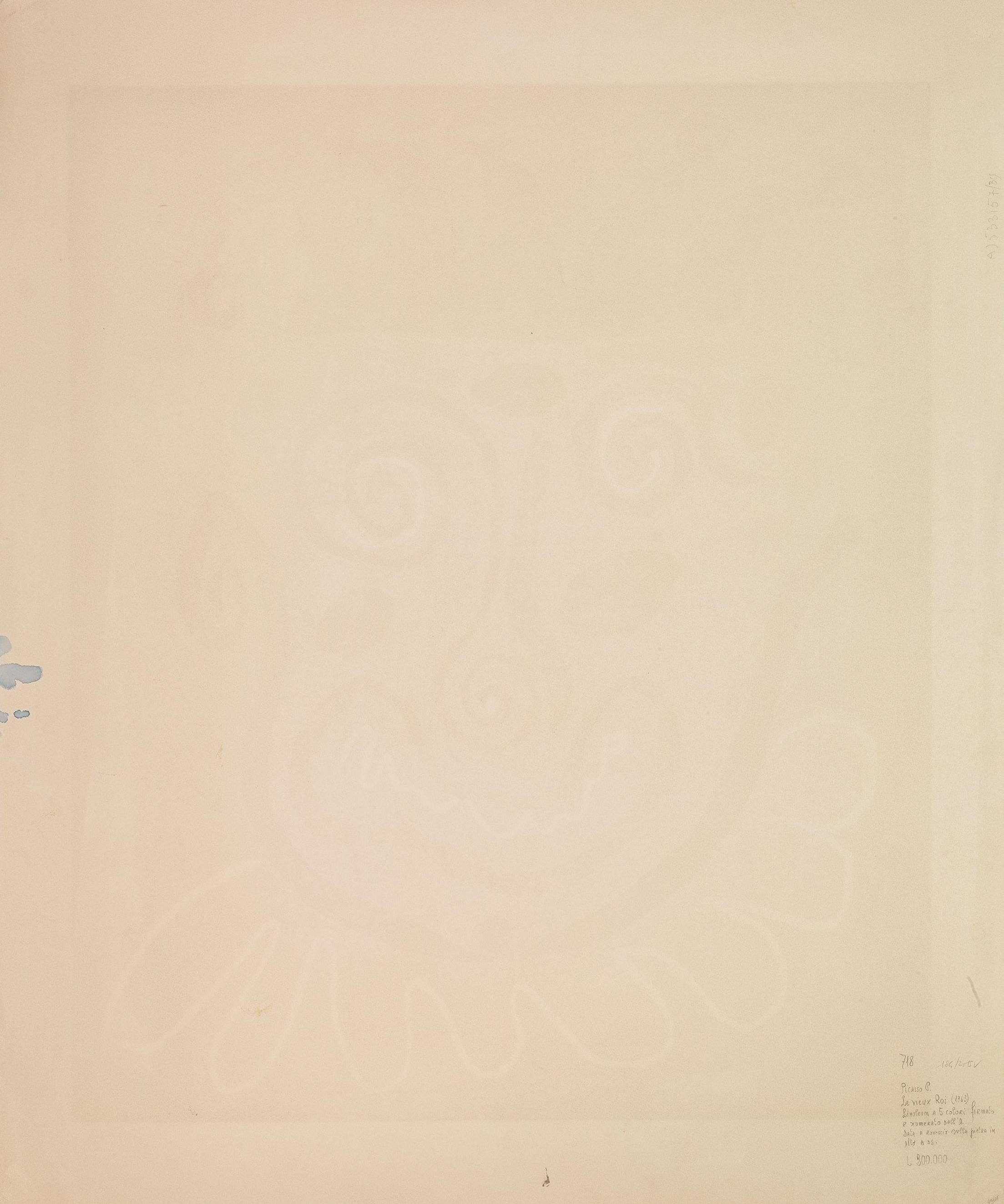  Pablo Picasso ( 1881 – 1973 ) – Le vieux Roi – hand-signed Linocut on Arches  5