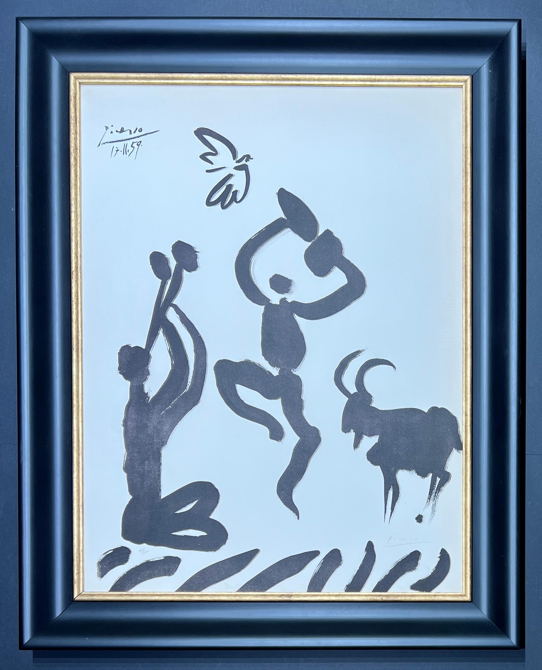 Lithograph on Arches paper, edited in 1959.
Limited edition of 200 copies, numbered as 109/200 in lower left corner.
Signed in pencil by artist in lower right corner.

Paper size: 70 x 53 cm
Framed size: 85,5 x 68 cm
Very good conditions.

Framed to