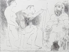 Pablo Picasso (1881–1973)- Peintre au travail - Etching on BFK Rives paper- 1967