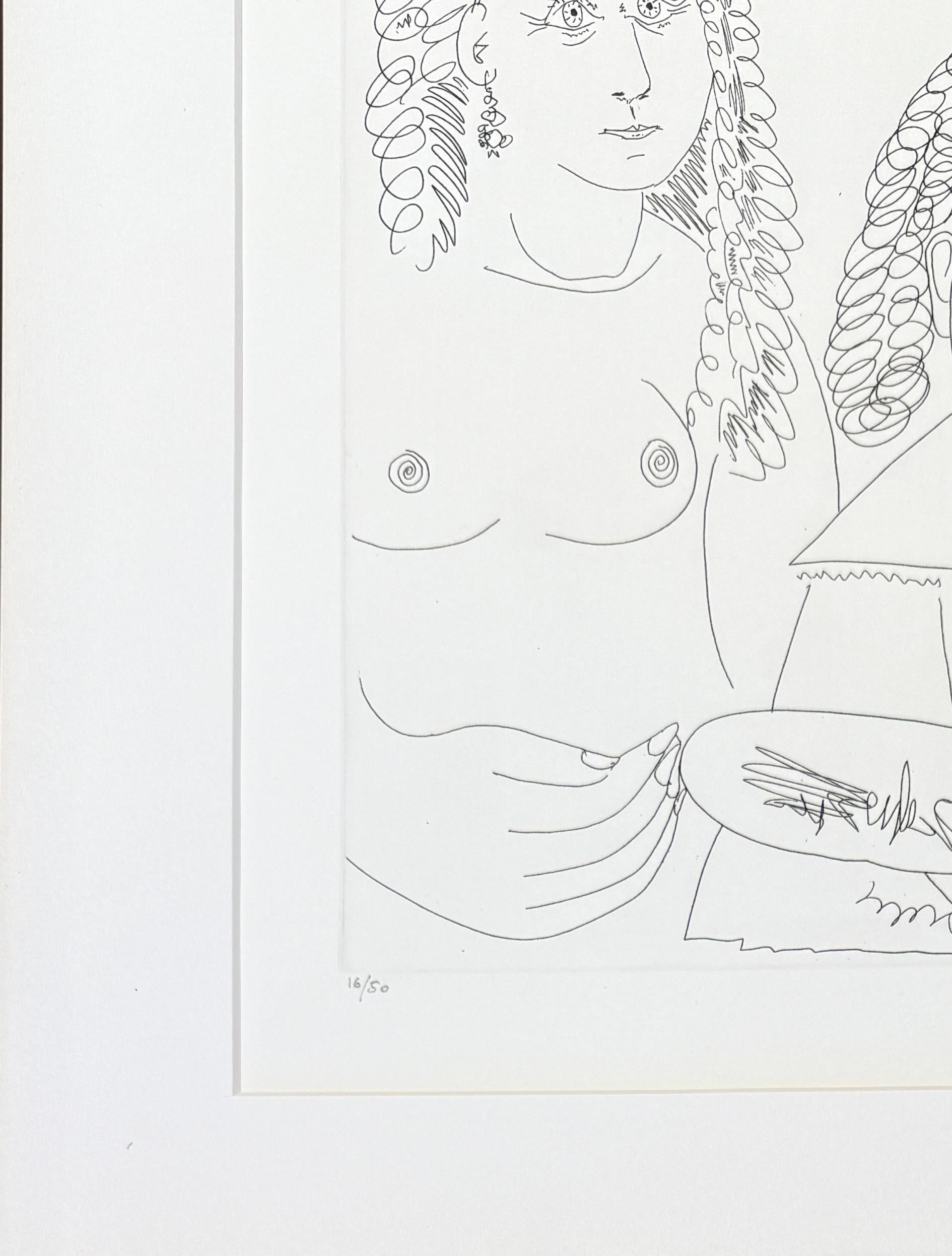 Pablo Picasso (1881–1973) - Peintre Rembranesque avec son Modèle - Etching For Sale 3