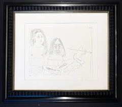 Vintage Pablo Picasso (1881–1973) - Peintre Rembranesque avec son Modèle - Etching