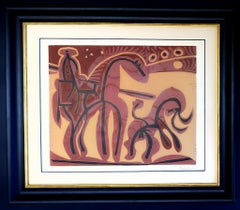 Pablo Picasso (1881-1973)–Picador et Taureau–Linocut in colors on Arches paper