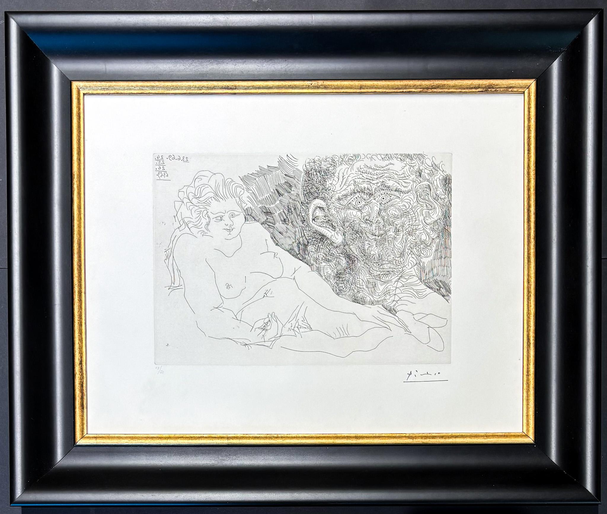 Pablo Picasso (1881–1973) - VIEUX PEINTRE ET VIEUX MODELE - etching on paper
