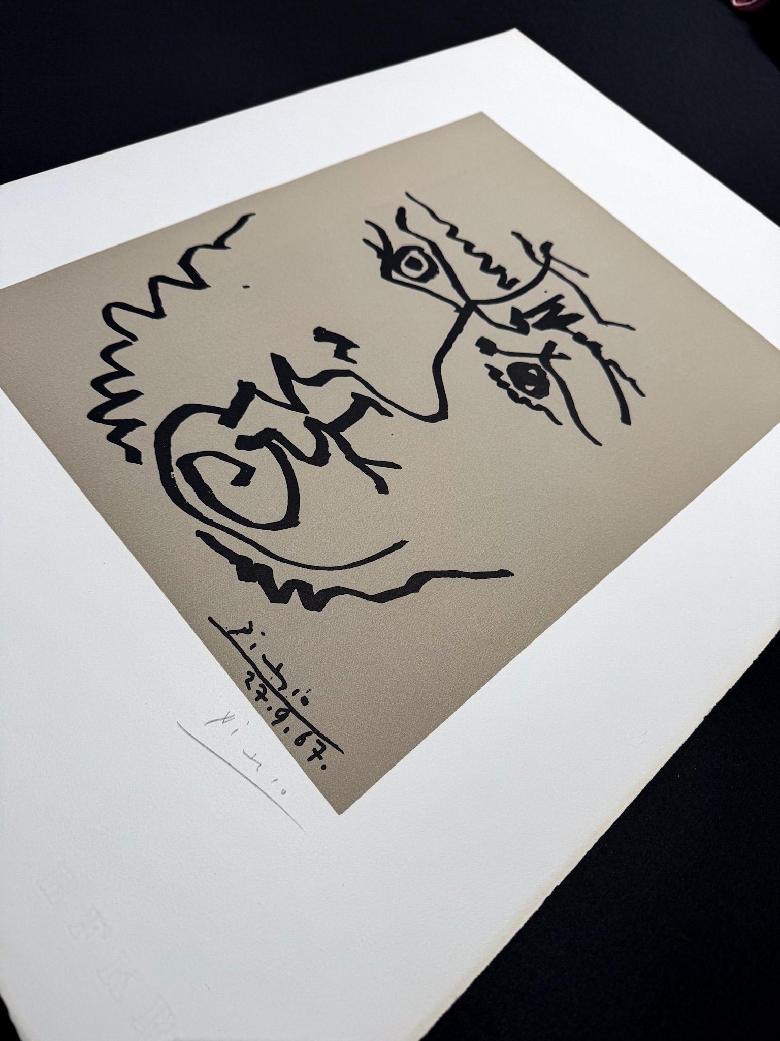 Pablo Picasso (1881-1973) - Visage - Lithographie auf Rives BFK Papier - 1967 im Angebot 4