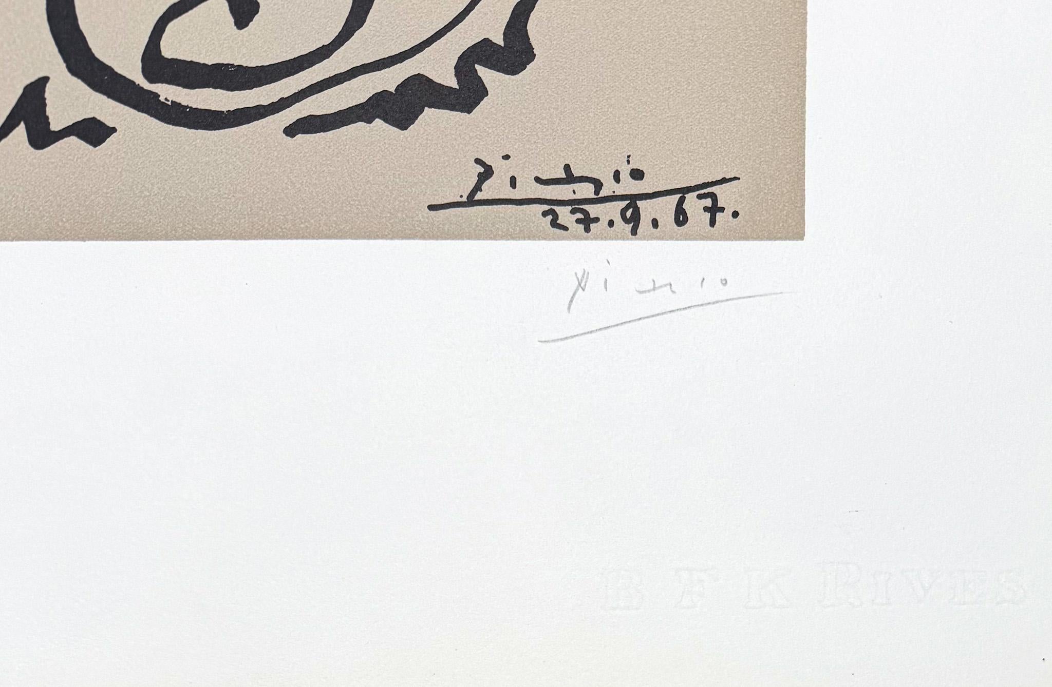 Pablo Picasso (1881-1973) - Visage - Lithographie auf Rives BFK Papier - 1967 im Angebot 6