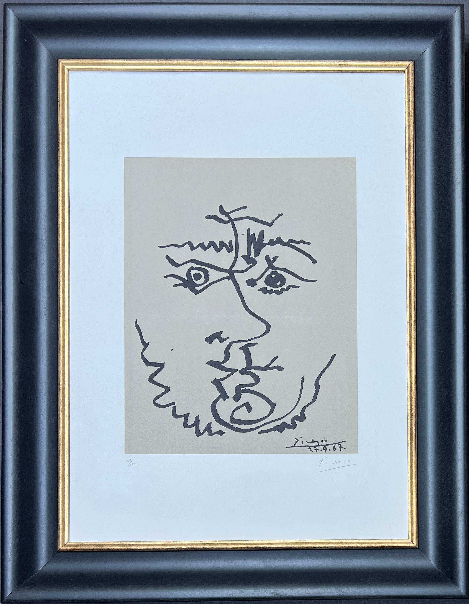 Pablo Picasso (1881-1973) - Visage - Lithographie auf Rives BFK Papier - 1967