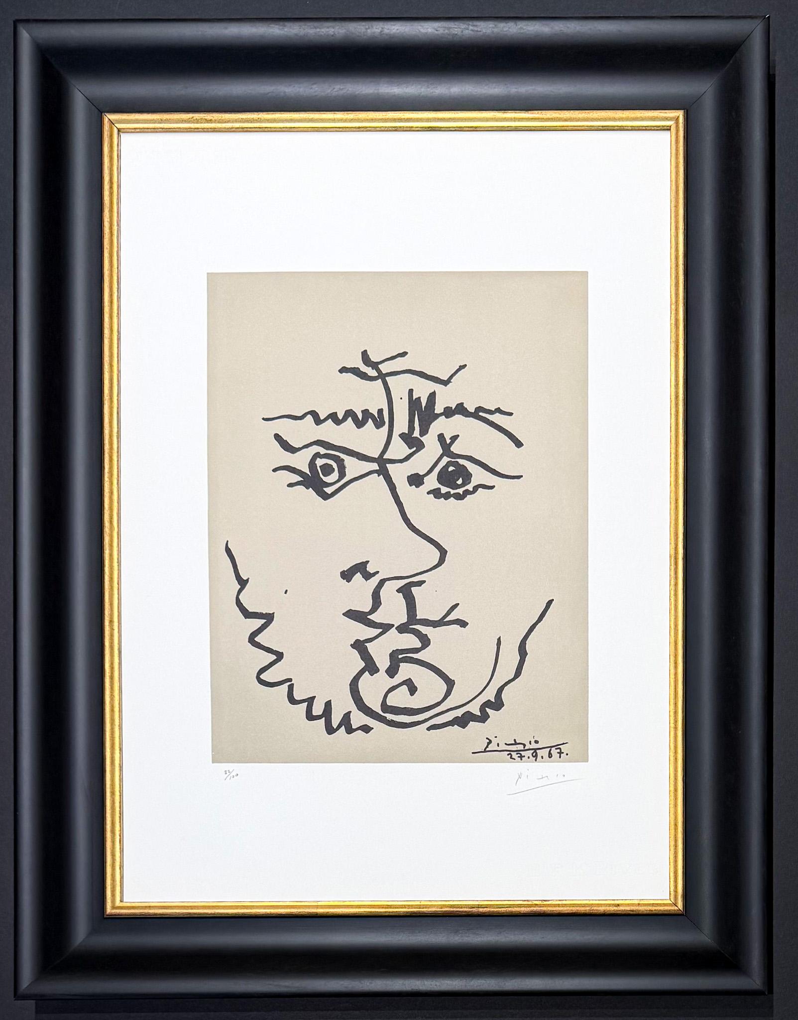 Pablo Picasso (1881-1973) - Visage - Lithographie auf Rives BFK Papier - 1967