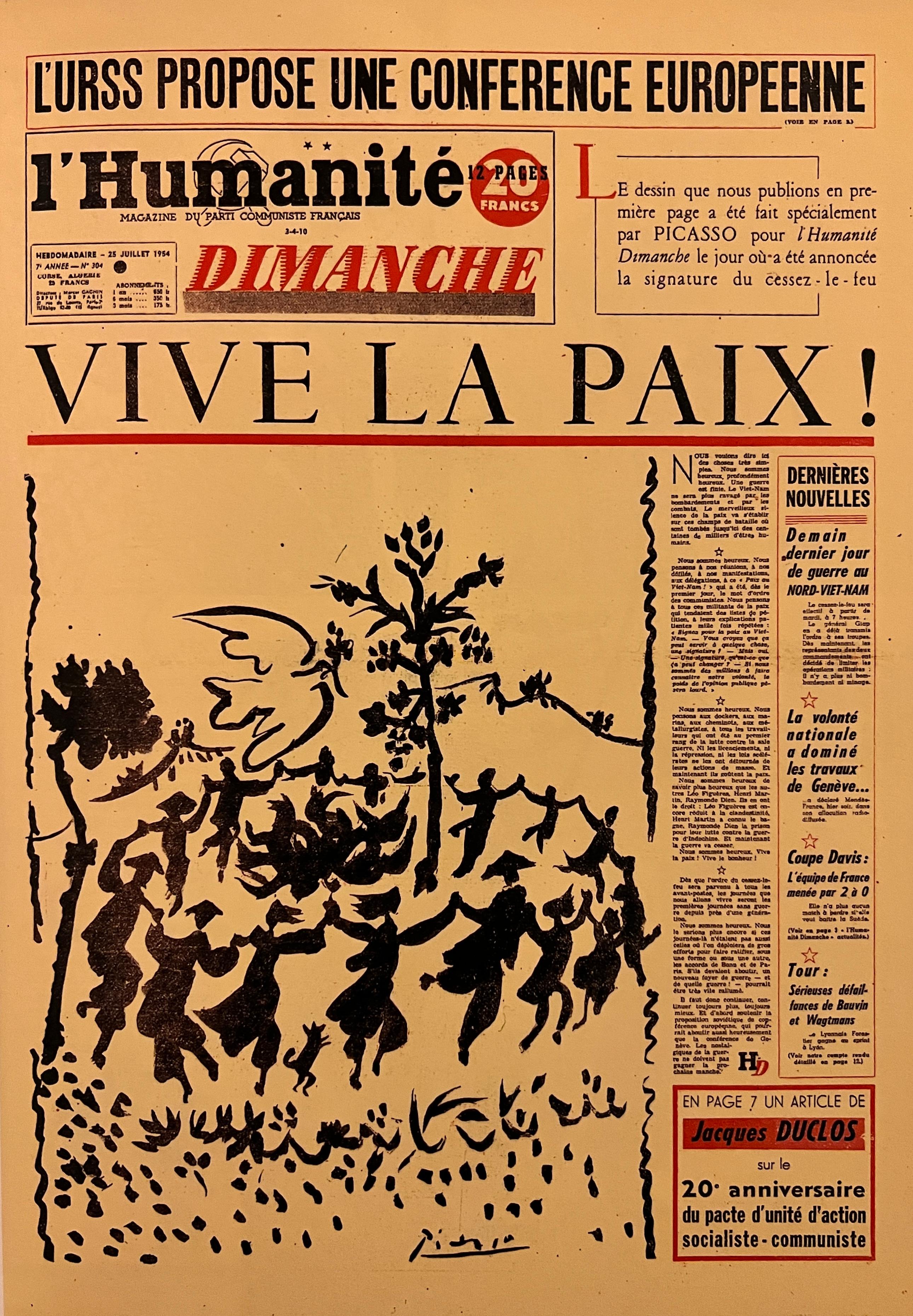 Pablo Picasso ( 1881 – 1973 ) – Vive la paix – hand-signed Lithograph – 1954 7