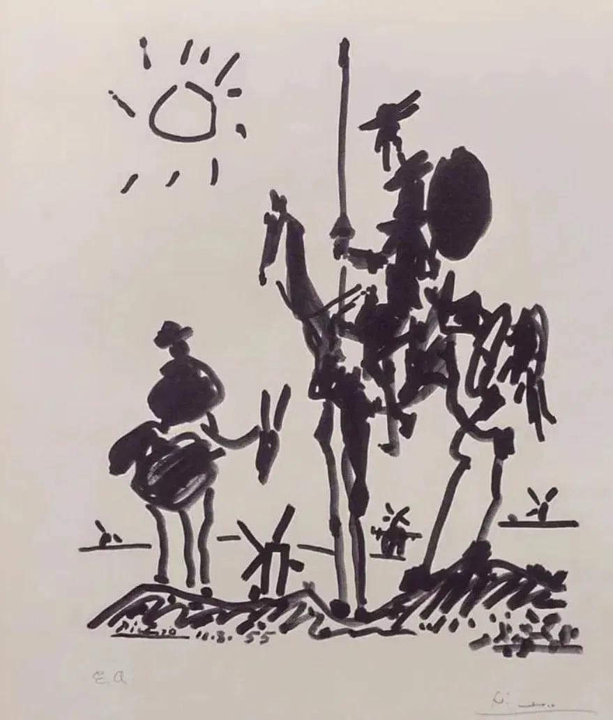Pablo Picasso (Nach), „Don Quixote“, signierte Lithographie in limitierter Auflage, 1955 1