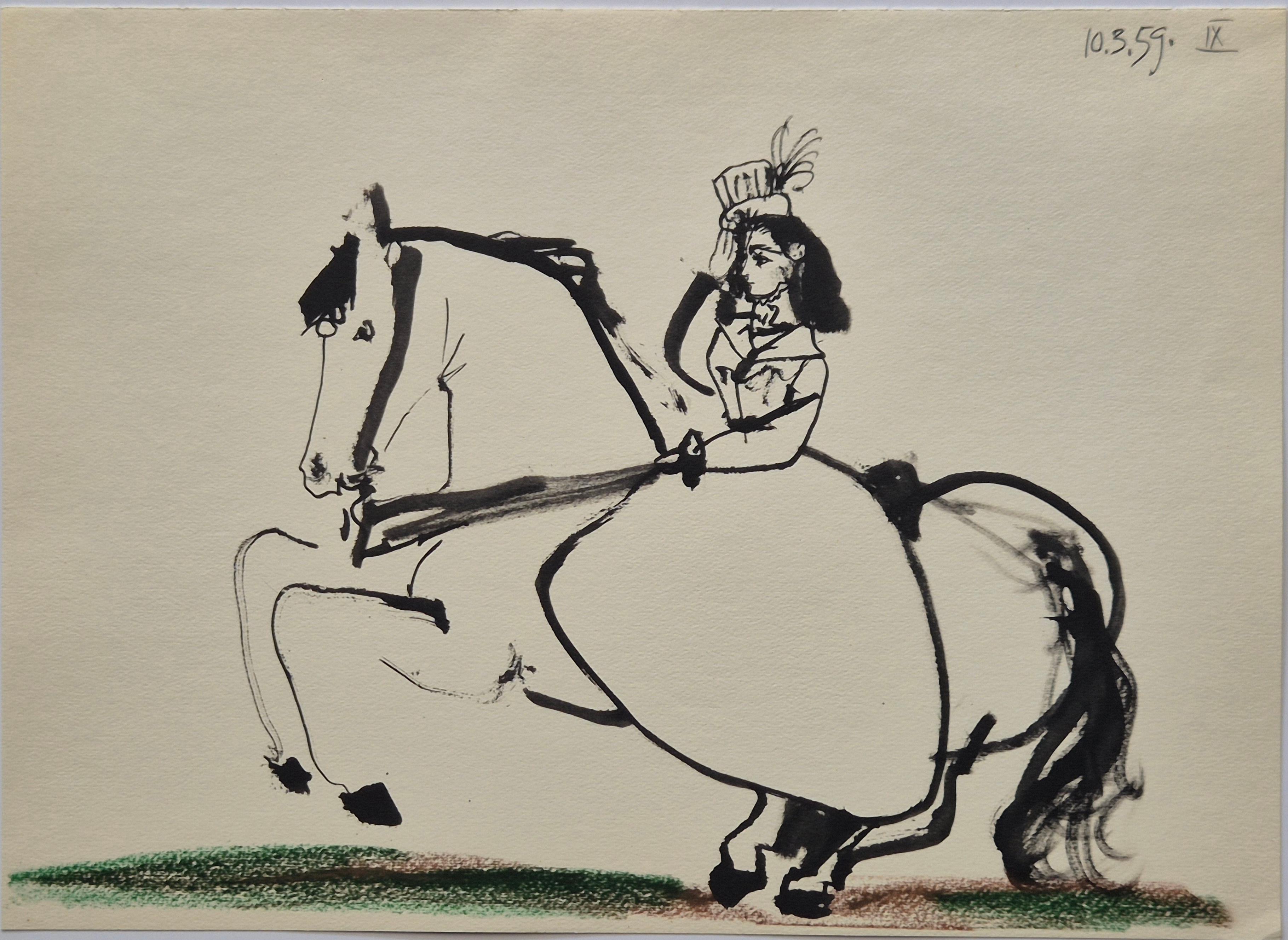 Pablo Picasso -- Amazone à cheval de Toros y Toreros