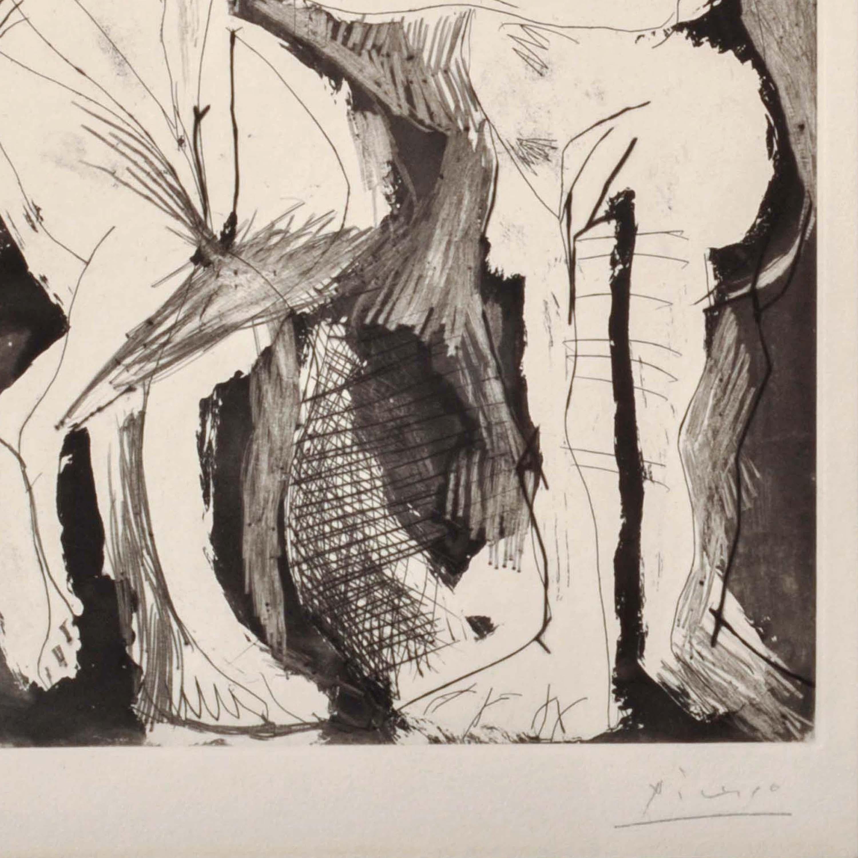 Pablo Picasso Aquatint Femmes nues au Miroir Sable Mouvant Signed Numbered 1965 8