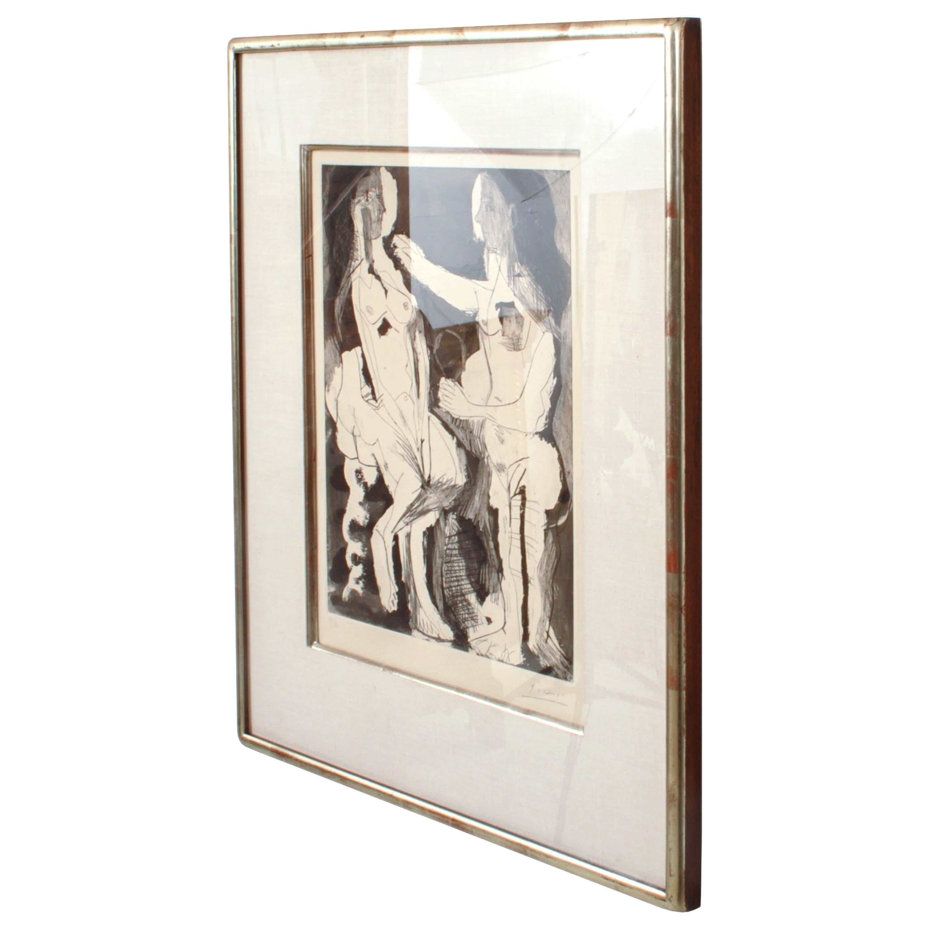 Pablo Picasso Aquatint Femmes nues au Miroir Sable Mouvant Signed Numbered 1965 12