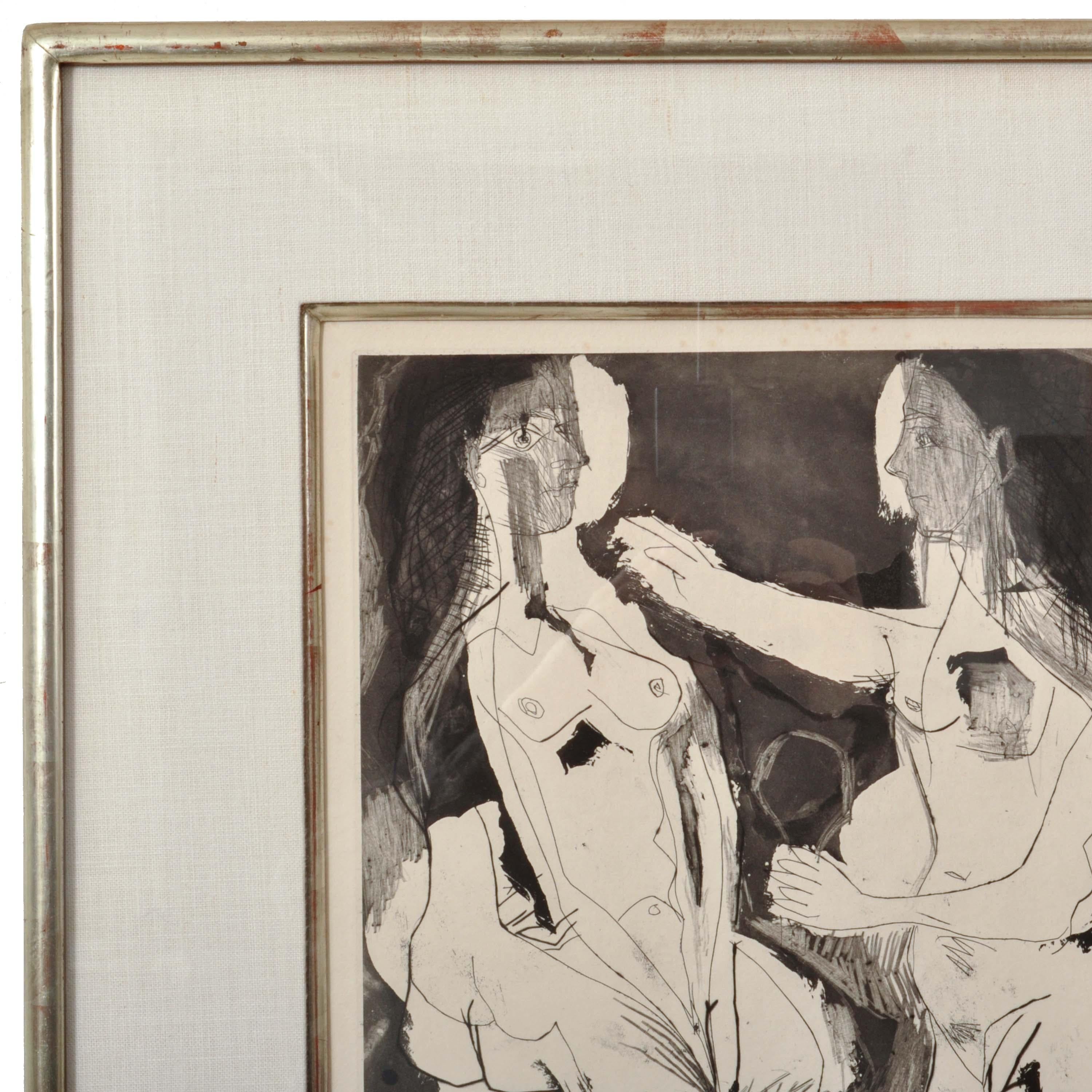 Pablo Picasso Aquatint Femmes nues au Miroir Sable Mouvant Signed Numbered 1965 1