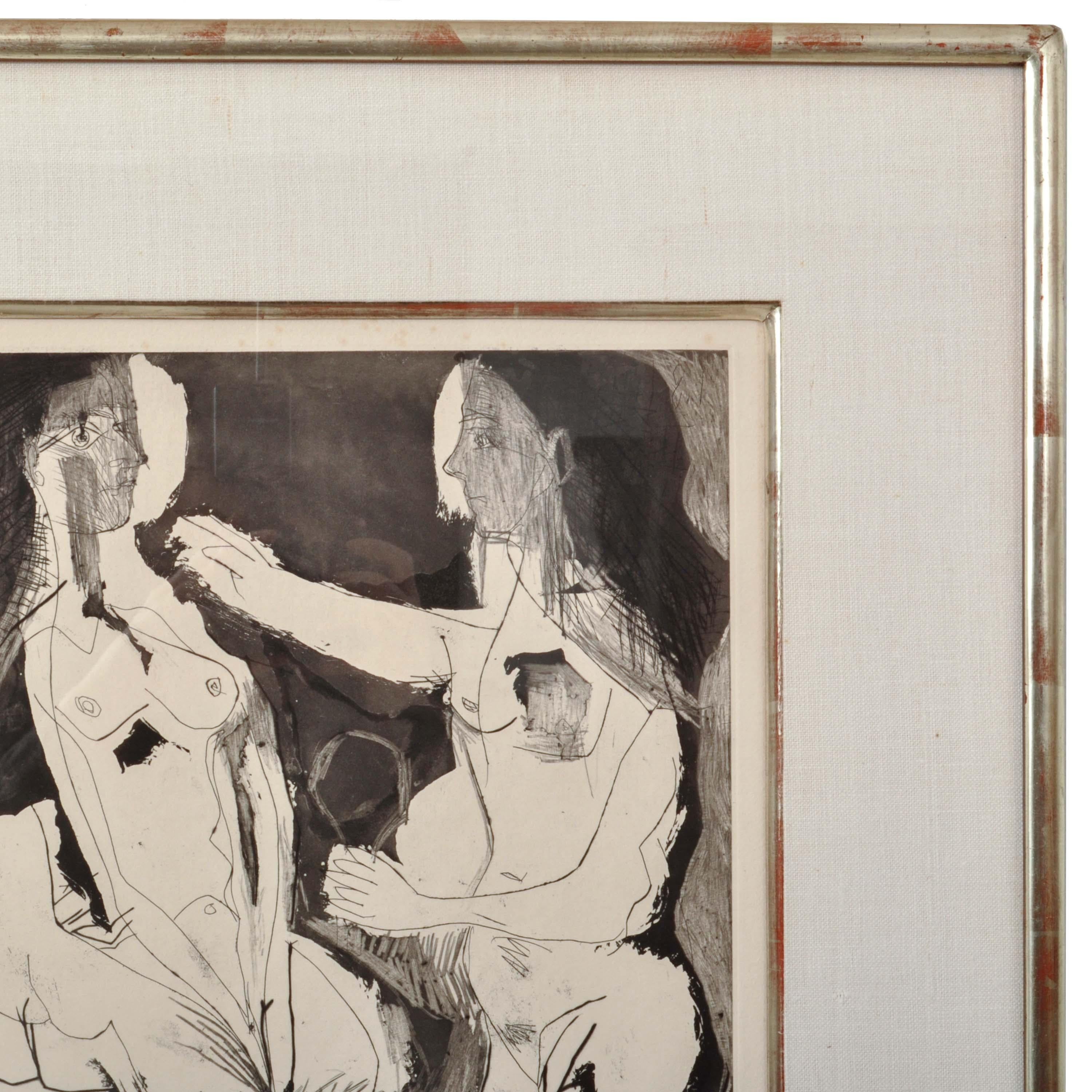 Pablo Picasso Aquatint Femmes nues au Miroir Sable Mouvant Signed Numbered 1965 2
