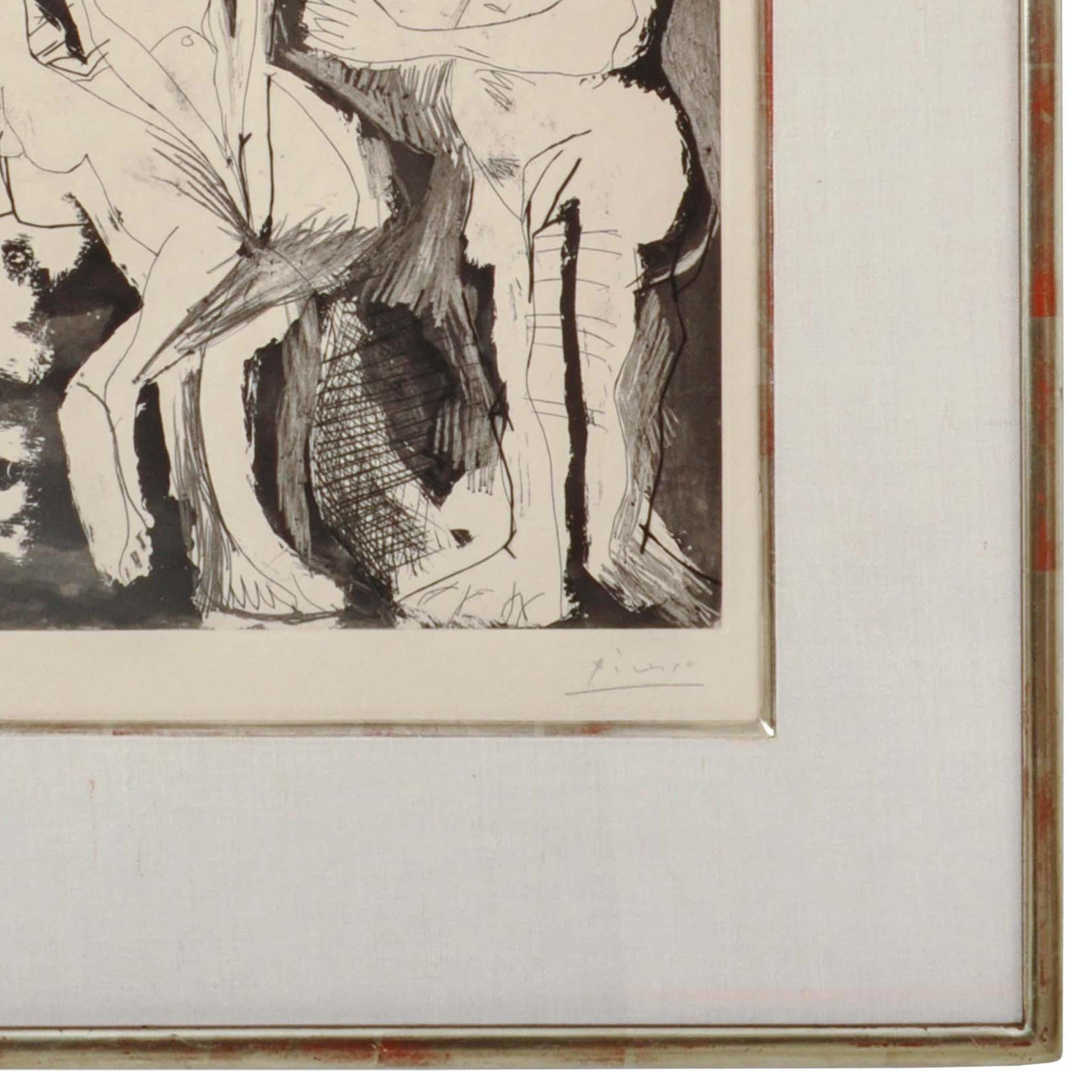 Pablo Picasso Aquatint Femmes nues au Miroir Sable Mouvant Signed Numbered 1965 4