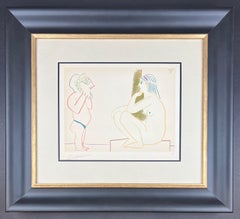 Pablo Picasso – Artist and Model Sitting – hand-signed Lithograph - 1954