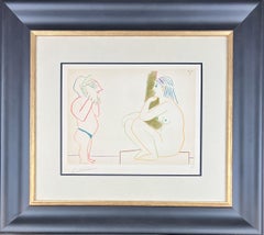 Pablo Picasso – Artist and Model Sitting – hand-signed Lithograph - 1954