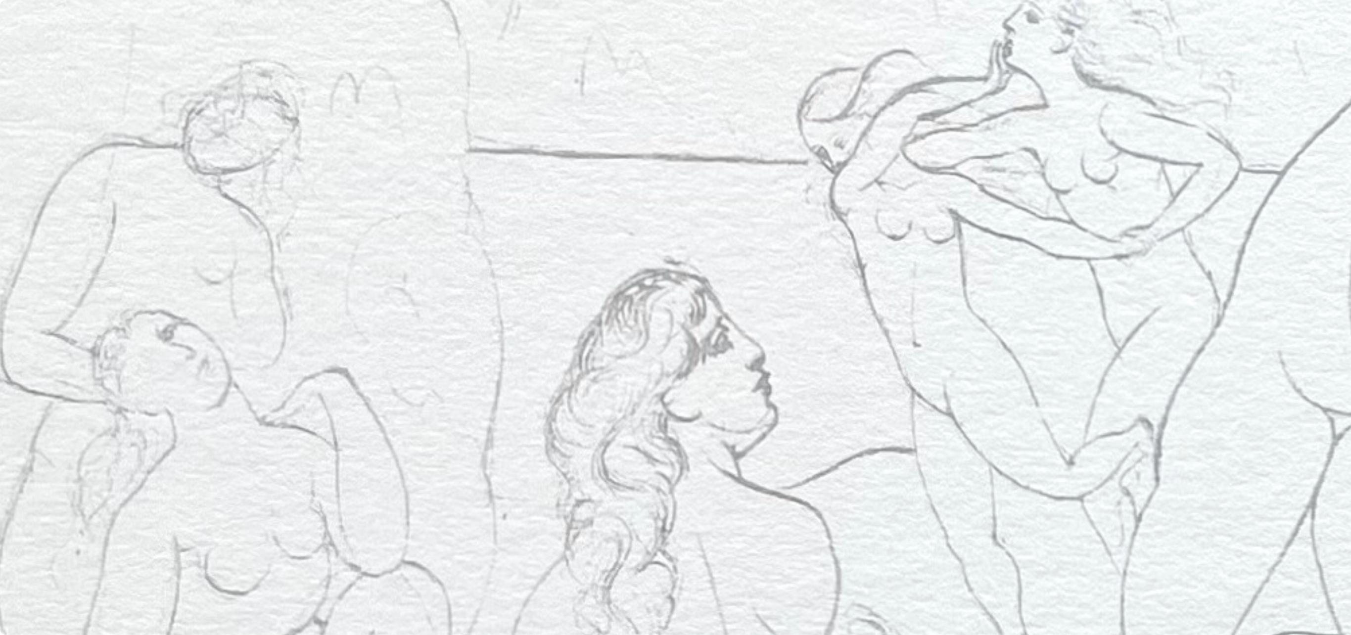 Pablo Picasso, Bathers, from Fifteen Drawings, 1946 (after) For Sale 1