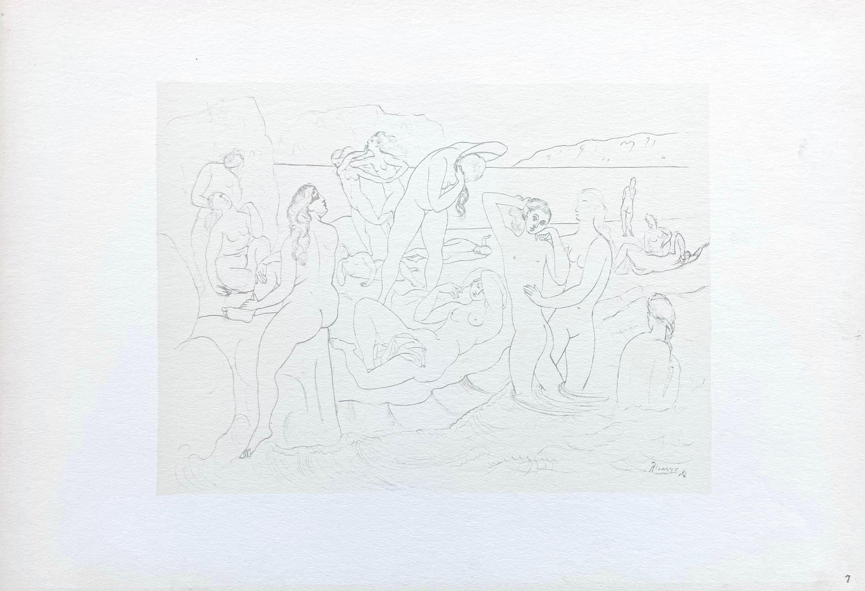 Pablo Picasso, Bathers, from Fifteen Drawings, 1946 (after) For Sale 4