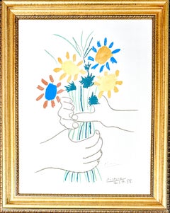 Pablo Picasso - Bouquet de Fleurs - Color lithograph on Arches paper - 1958