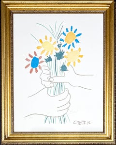 Pablo Picasso - Bouquet de Fleurs - Color lithograph on Arches paper - 1958