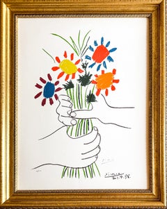 Pablo Picasso - Bouquet de Fleurs - Lithographie couleur sur papier Arches - 1958