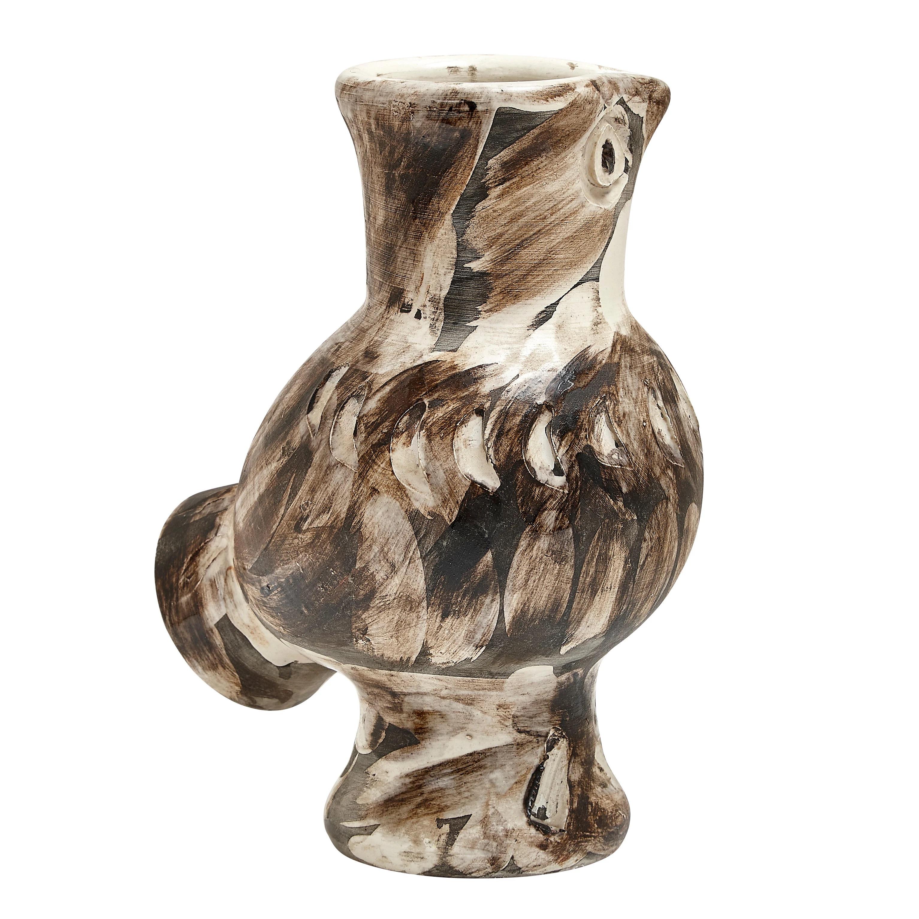 Pablo Picasso 'Chouette' (A. R. 604) Brown Owl Madoura Vase 1969 For Sale 2
