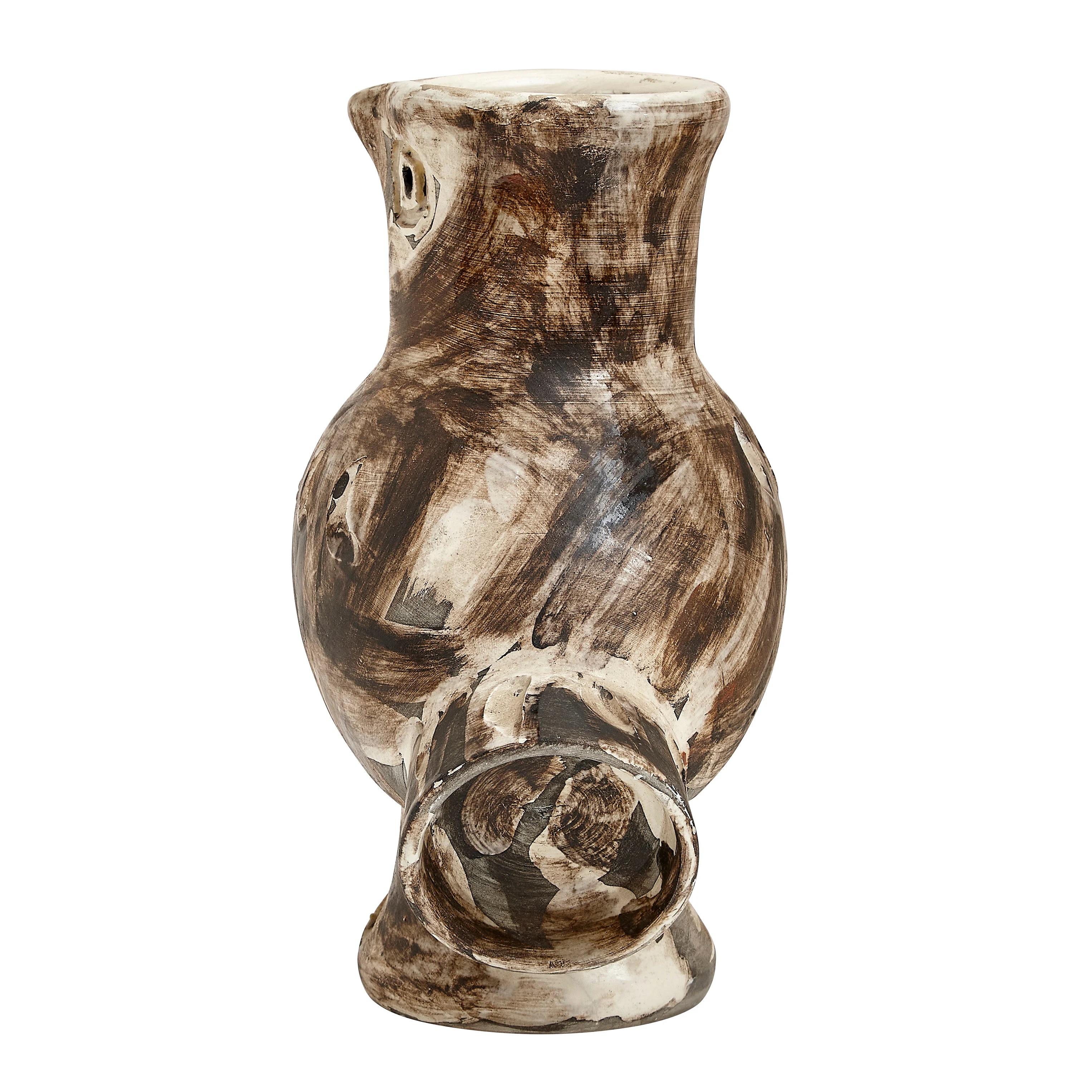 Pablo Picasso 'Chouette' (A. R. 604) Brown Owl Madoura Vase 1969 For Sale 3