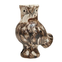 Pablo Picasso 'Chouette' (A. R. 604) Brown Owl Madoura Vase 1969