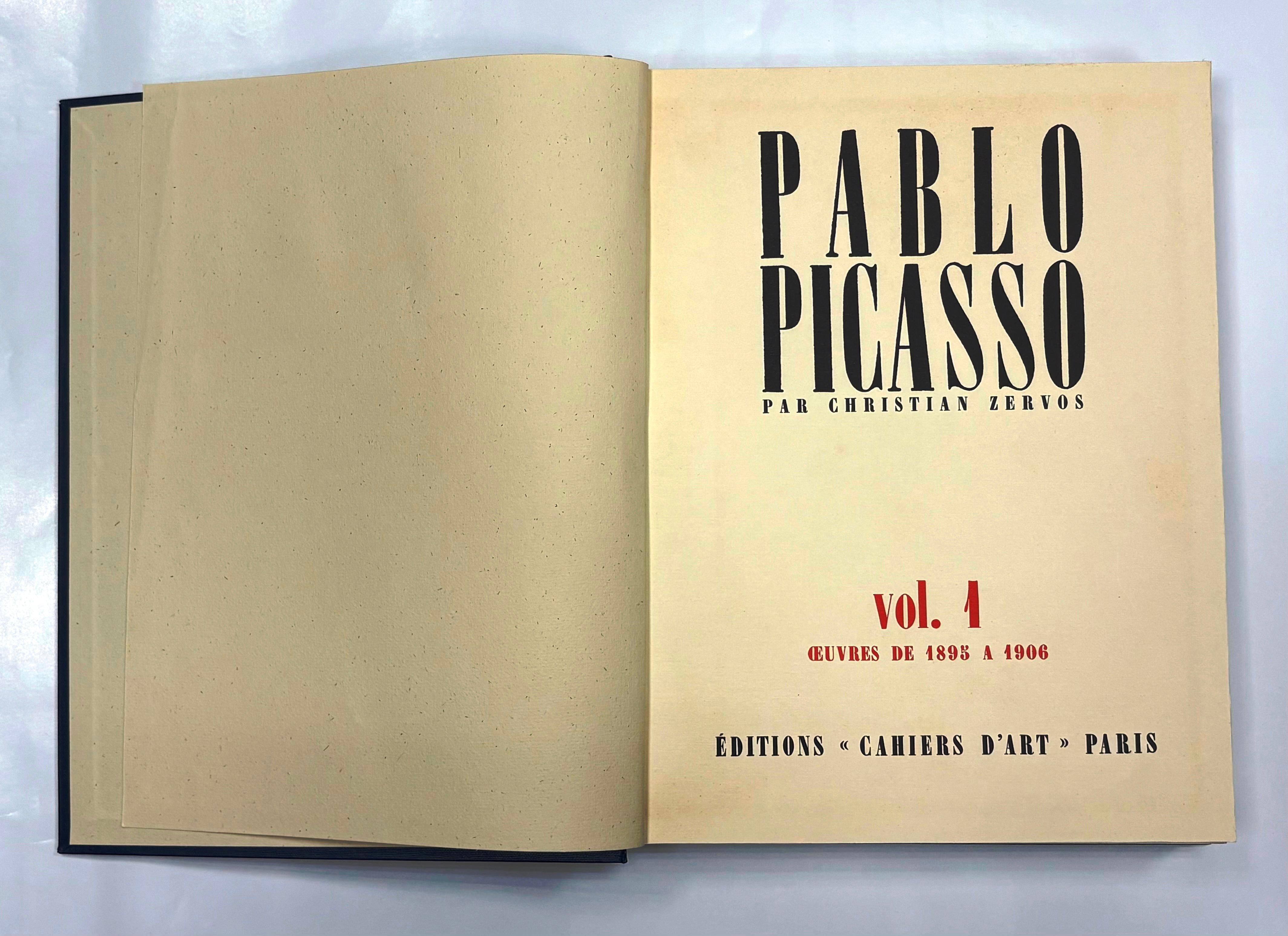 Christian Zervos.
Pablo Picasso. Œuvres de 1895 à [1972]. Paris: Éditions Cahiers d'Art, 1949-1986.

33 volumes in 34 (volume 2 in two parts), small folio (325 x 252 mm.), numerous plates, blue cloth with original wrappers bound in

A FINE SET OF