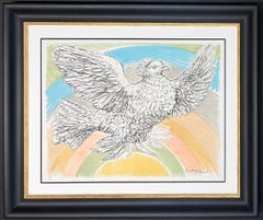 Pablo Picasso - Colombe volant ( à l'Arc-en-ciel ) ( Paloma voladora en un arco iris )