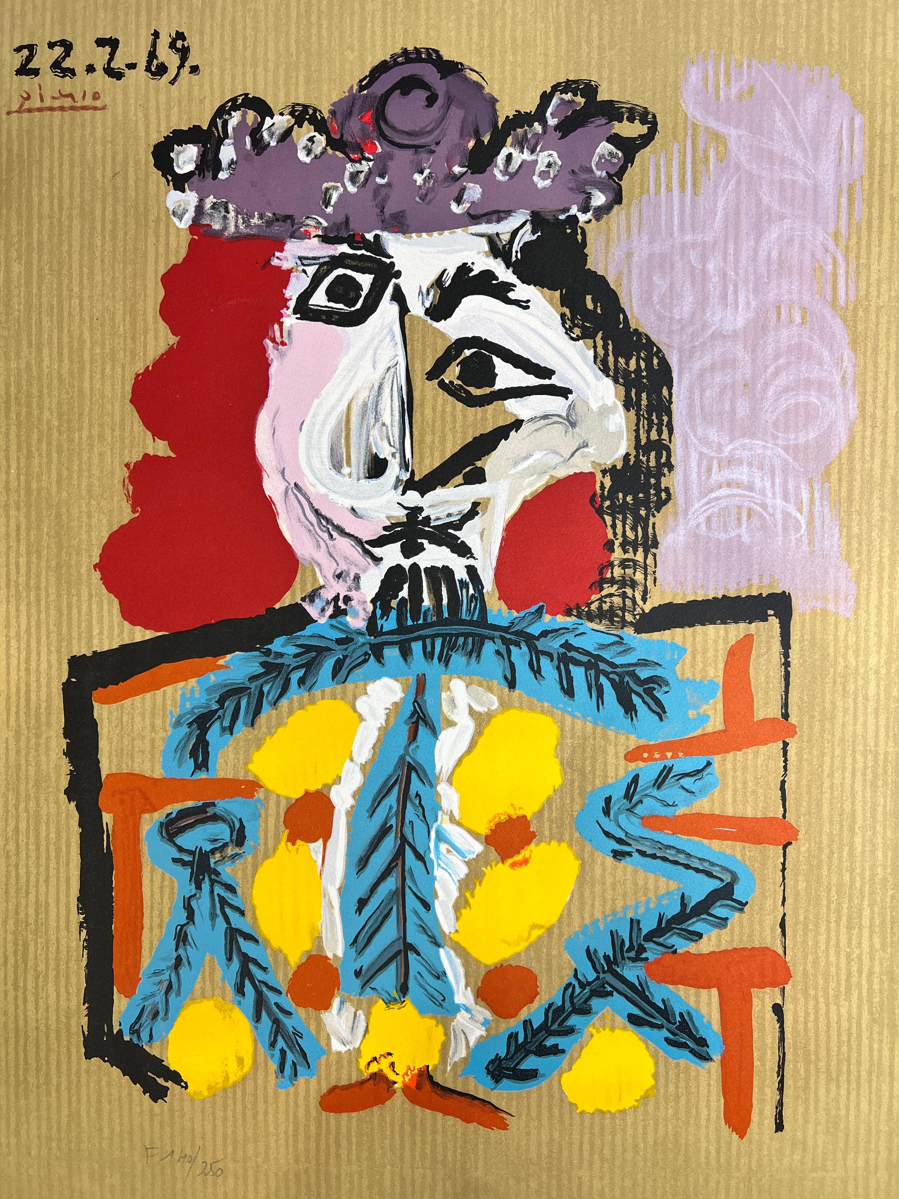 Pablo Picasso - Lithographie en couleurs de la série 'Portraits Imaginaires' - 1970 1