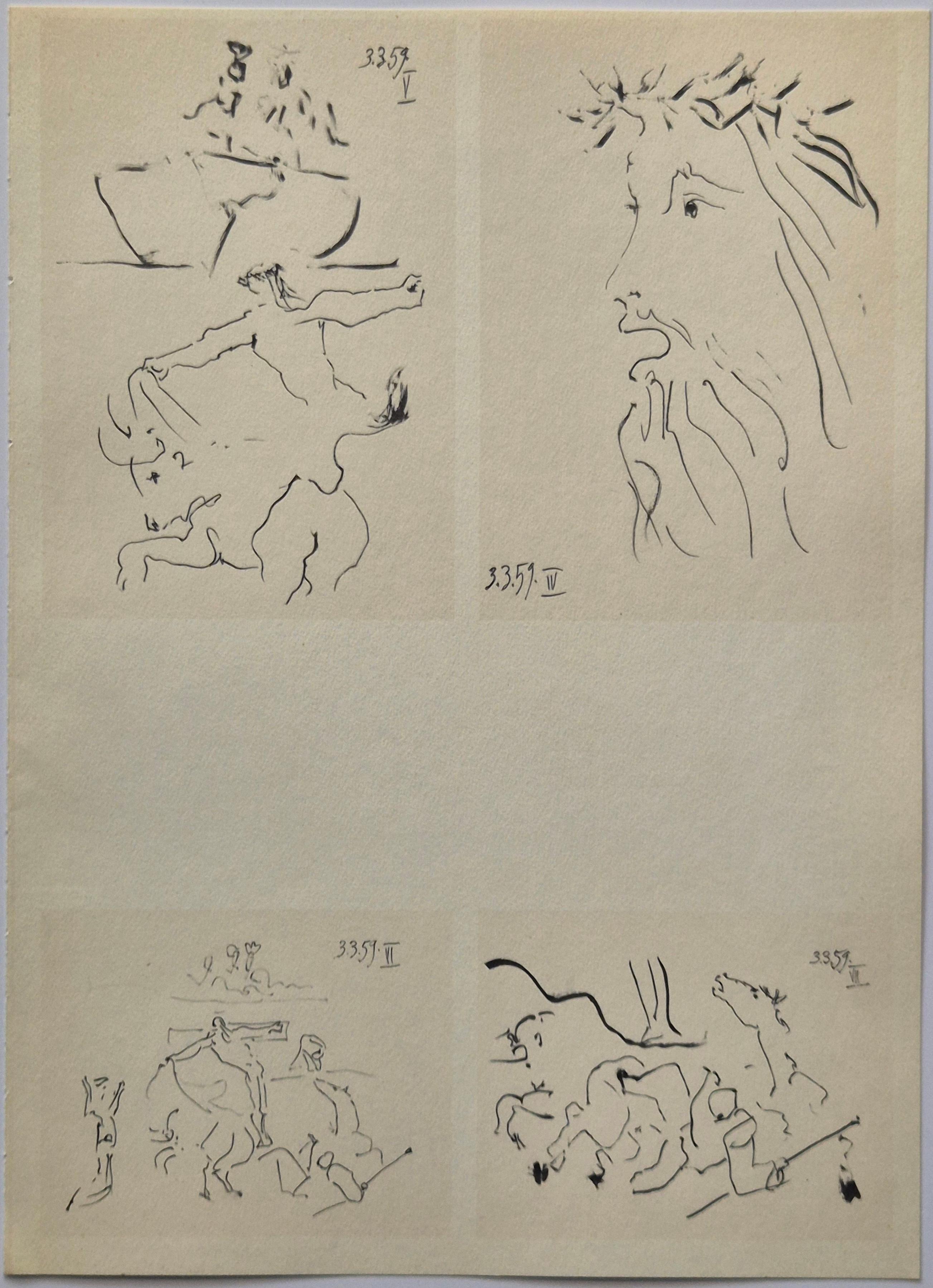 Pablo Picasso -- Corrida and Christ Motifs V–VIII from Toros y Toreros