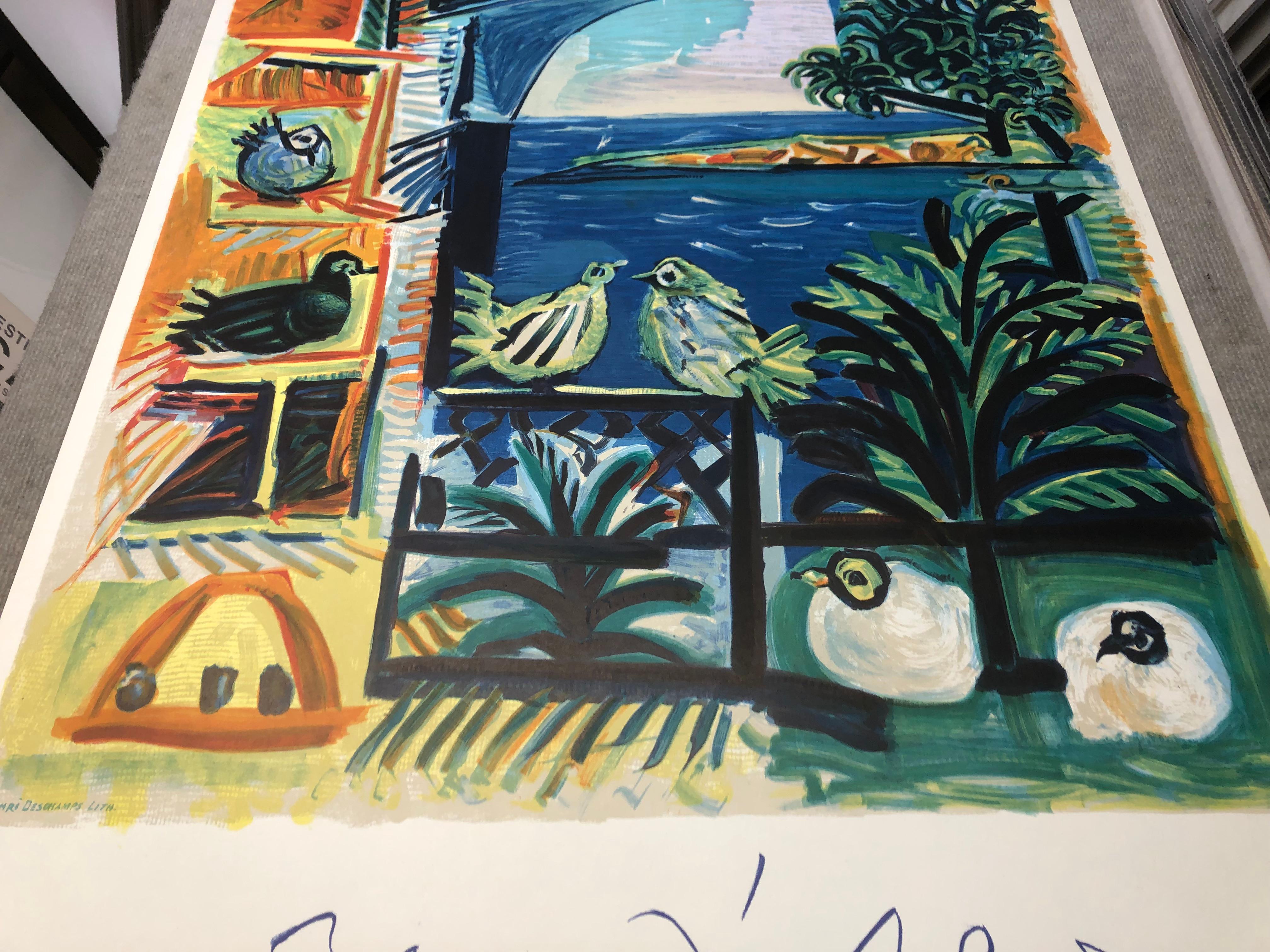 Picasso Costa Azul Póster-  Litografía original- 1962 VINTAGE en venta 12